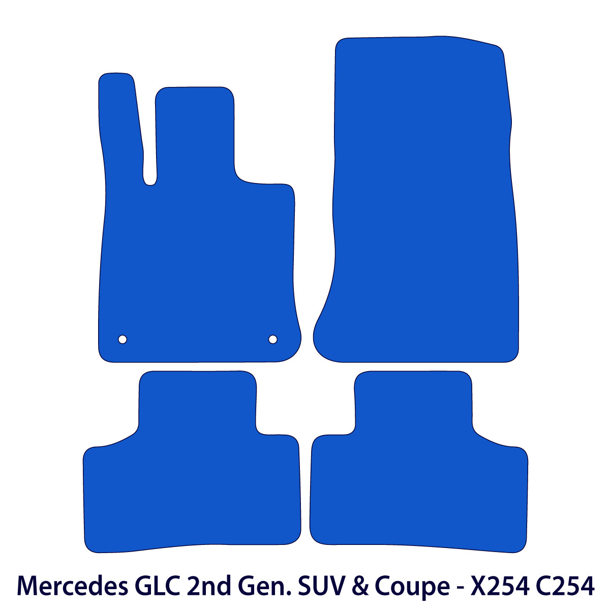 Mercedes GLC Velour Floor Mats SUV 2023-2026 Coupe 2024-2026 – X254 C254 – Black