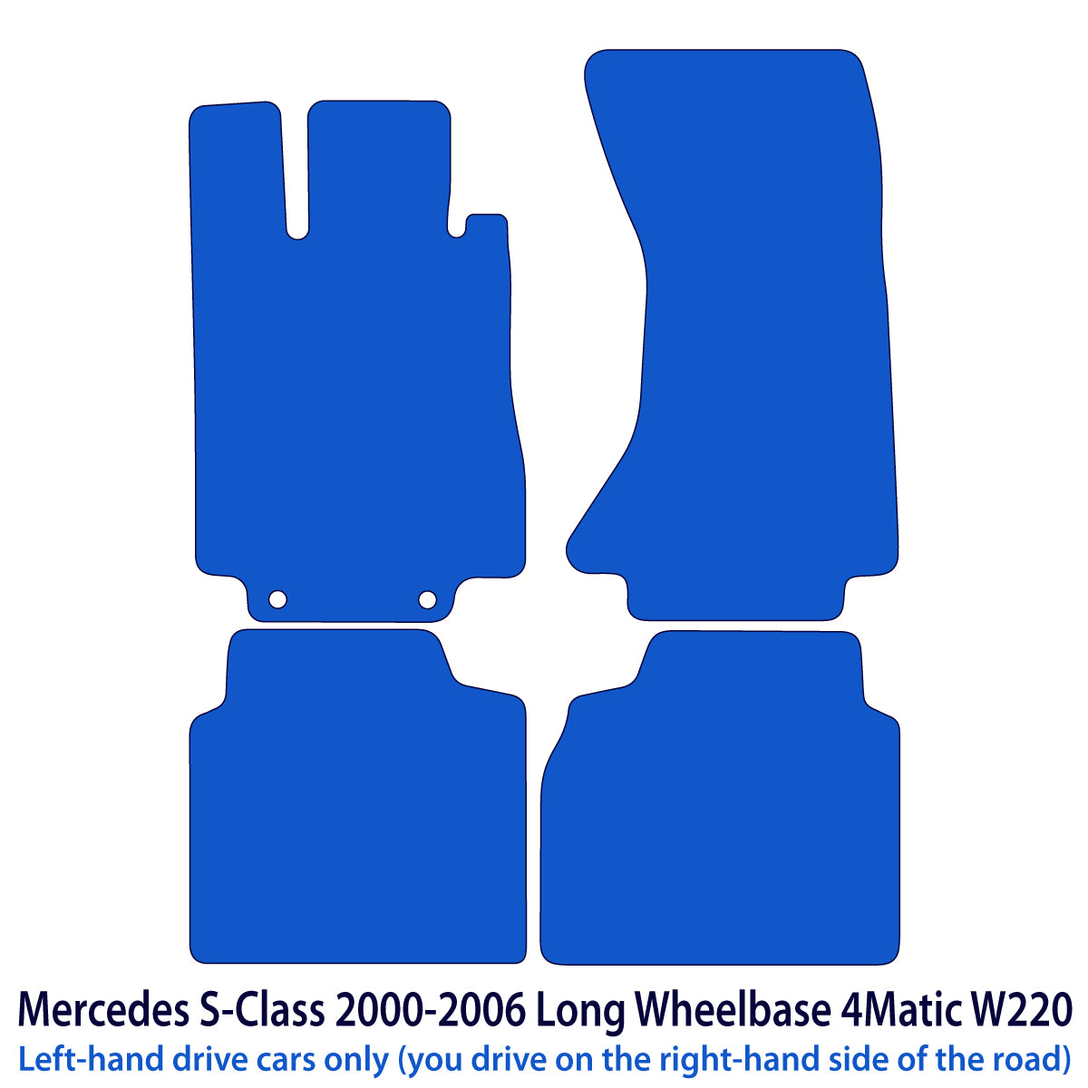Mercedes S-Class Long 4matic Velour Floor Mats 2000-2006 – W220 – Black