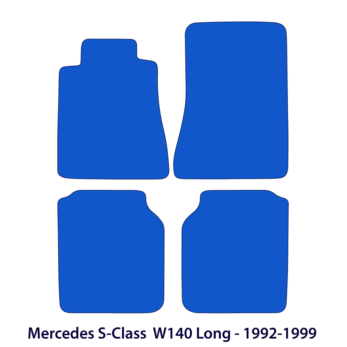 Mercedes S-Class Long Velour Floor Mats 1992-1999 – W140 – Black