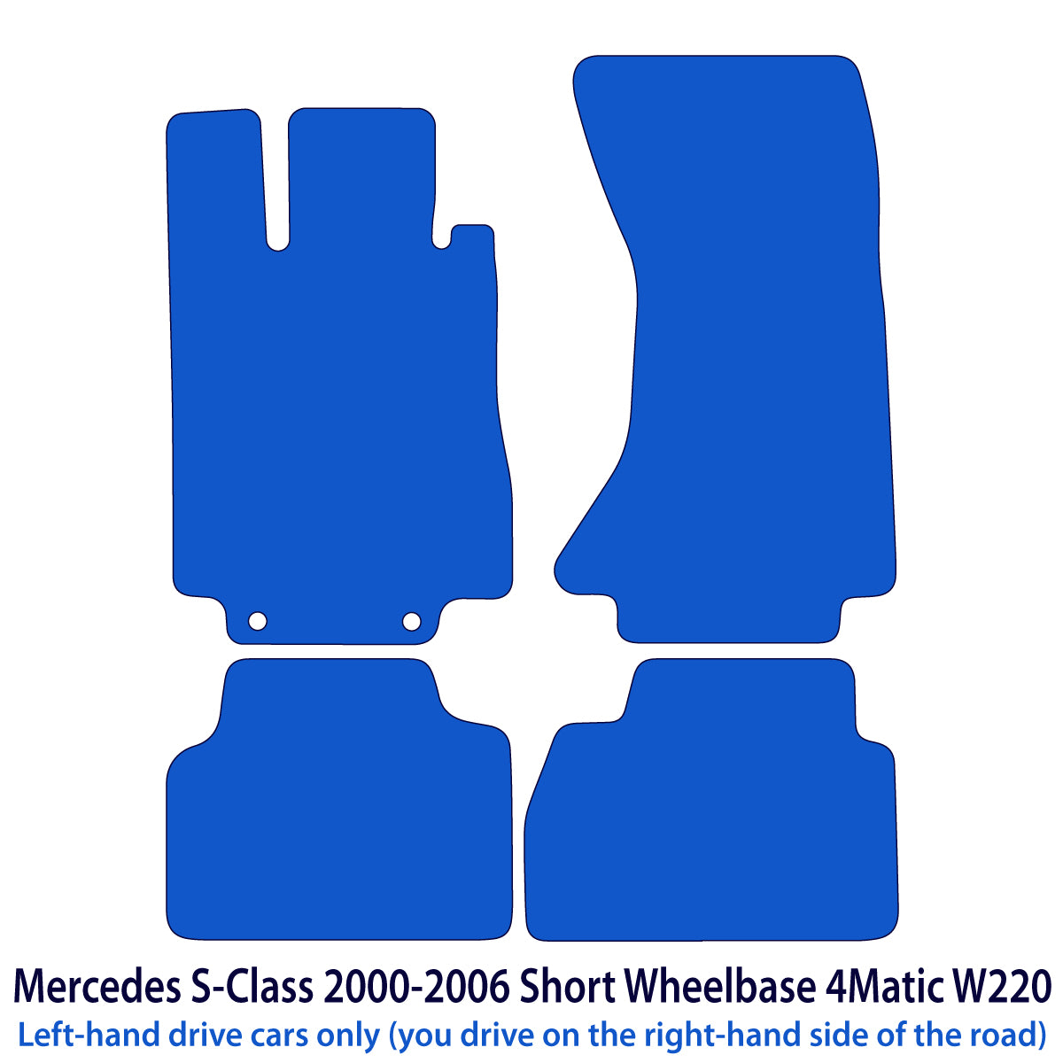 Mercedes S-Class Short 4matic Velour Floor Mats 2000-2006 – W220 – Black