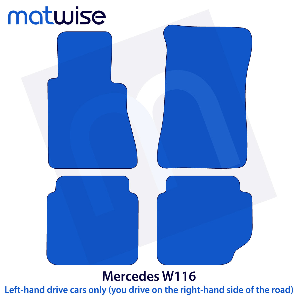 Mercedes S-Class W116 Velour Floor Mats 1973-1980 – Black
