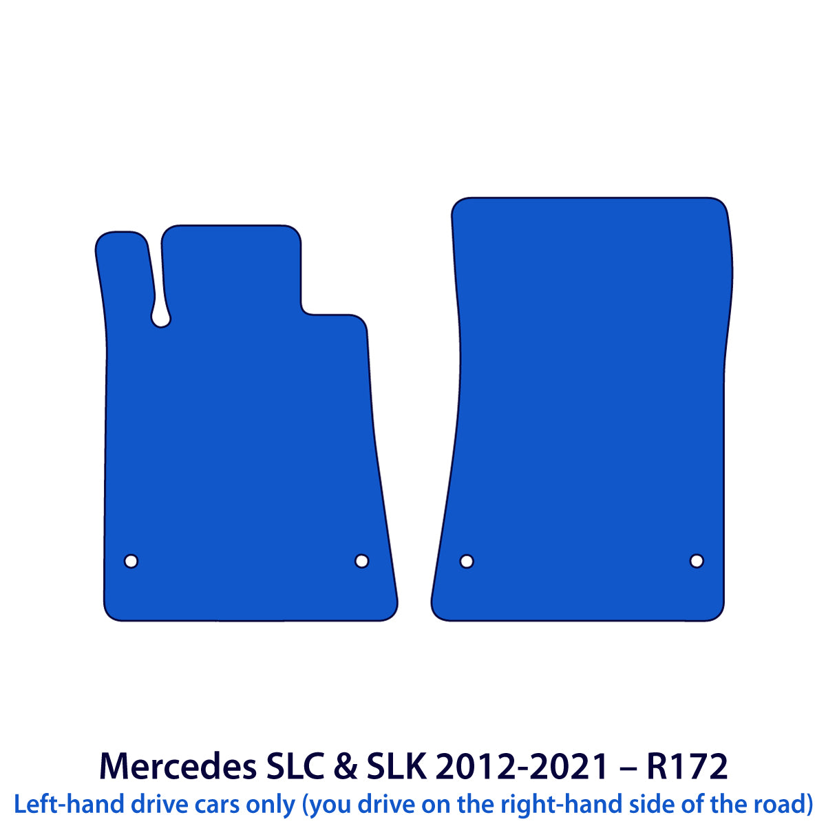 Mercedes SLK & SLC Velour Floor Mats 2012-2021 – R172 – Black