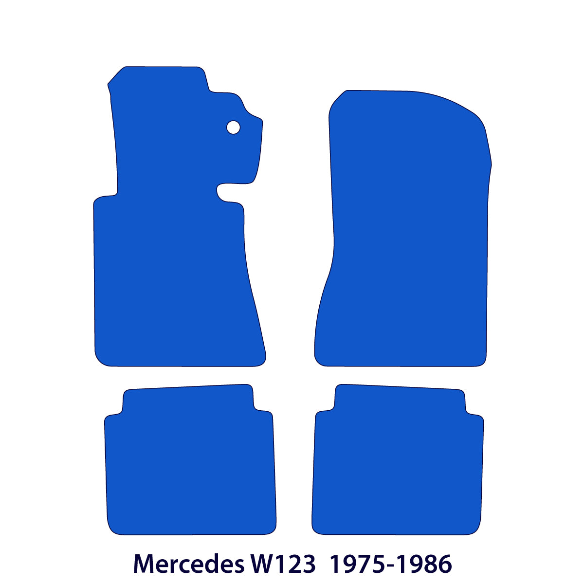 Mercedes W123 Velour Floor Mats 1975-1986 – Sedan & Wagon – Black
