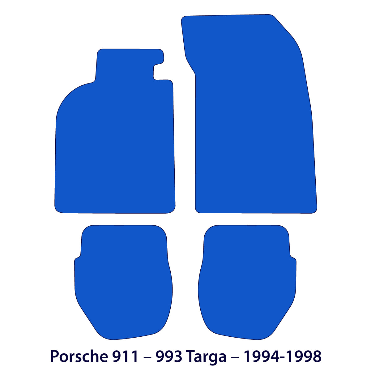 Porsche 911 Targa Velour Floor Mats 1994-1998 – 993 – Black