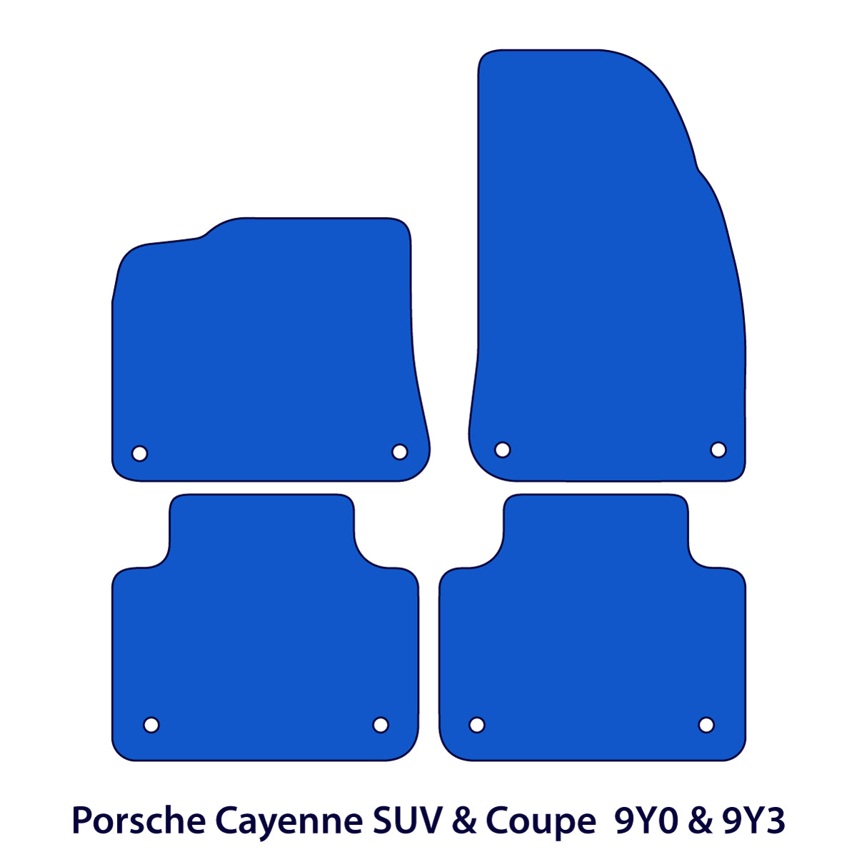 Porsche Cayenne SUV & Coupe Velour Floor Mats 2019-2026 – 9Y0 & 9Y3 – Black