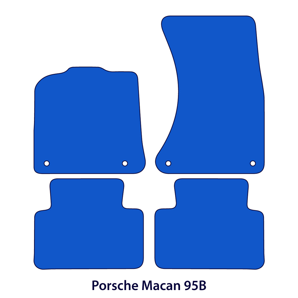 Porsche Macan Floor Mats - 95B - Black