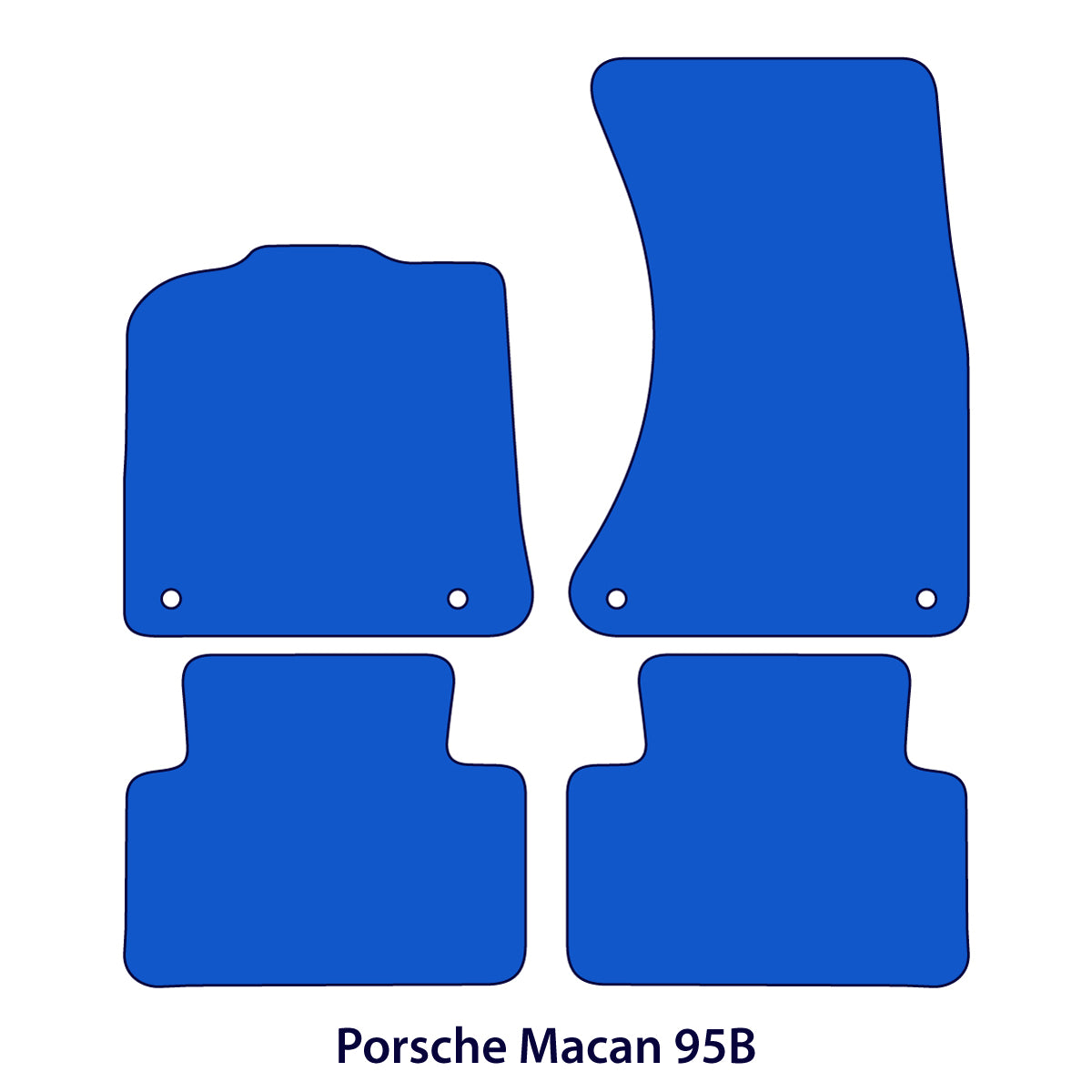 Porsche Macan Gasoline Velour Floor Mats 2014-2026 – 95B – Black