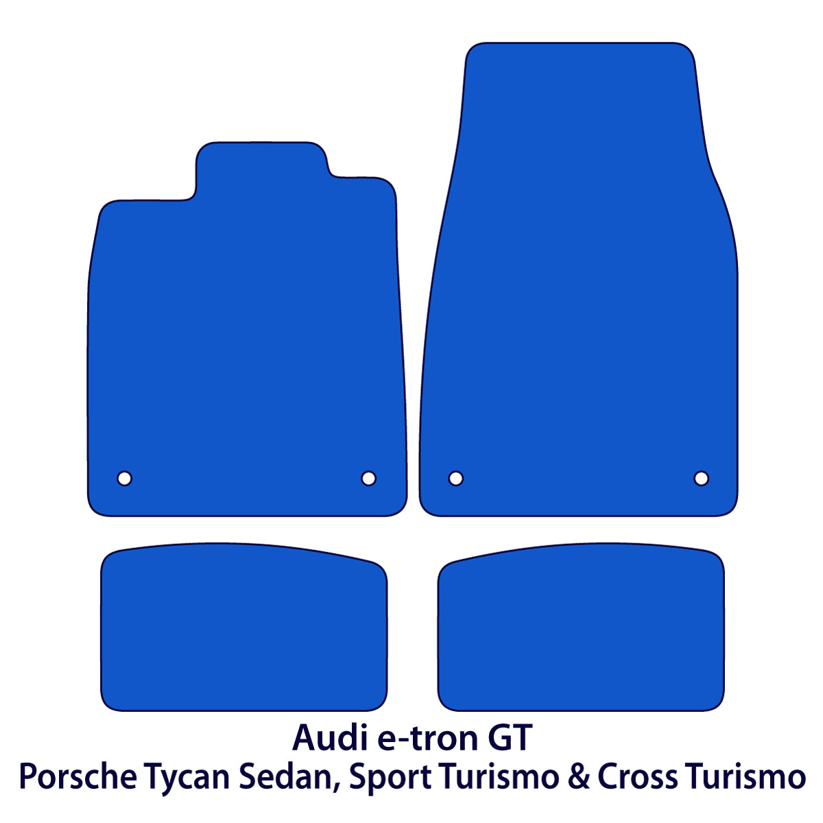 Audi e-tron GT 2021-2025 &amp; Porsche Taycan  2020-2026 Velour Floor Mats – Black