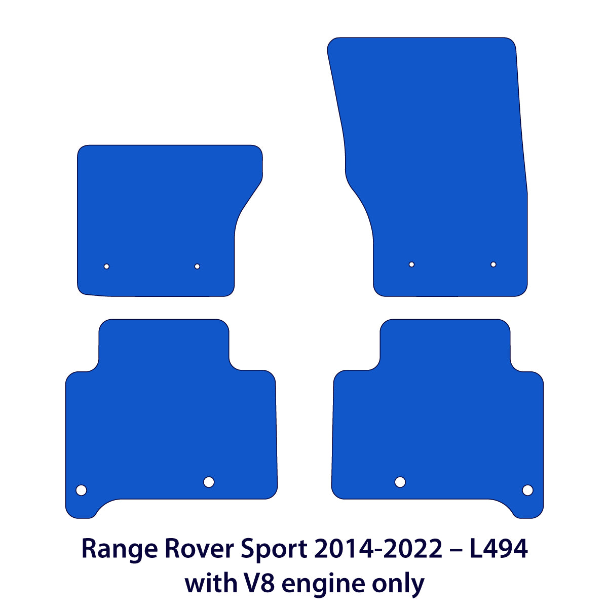 Range Rover Sport Velour Floor Mats 2014-2022 WITH V8 ENGINE – L494 – Black