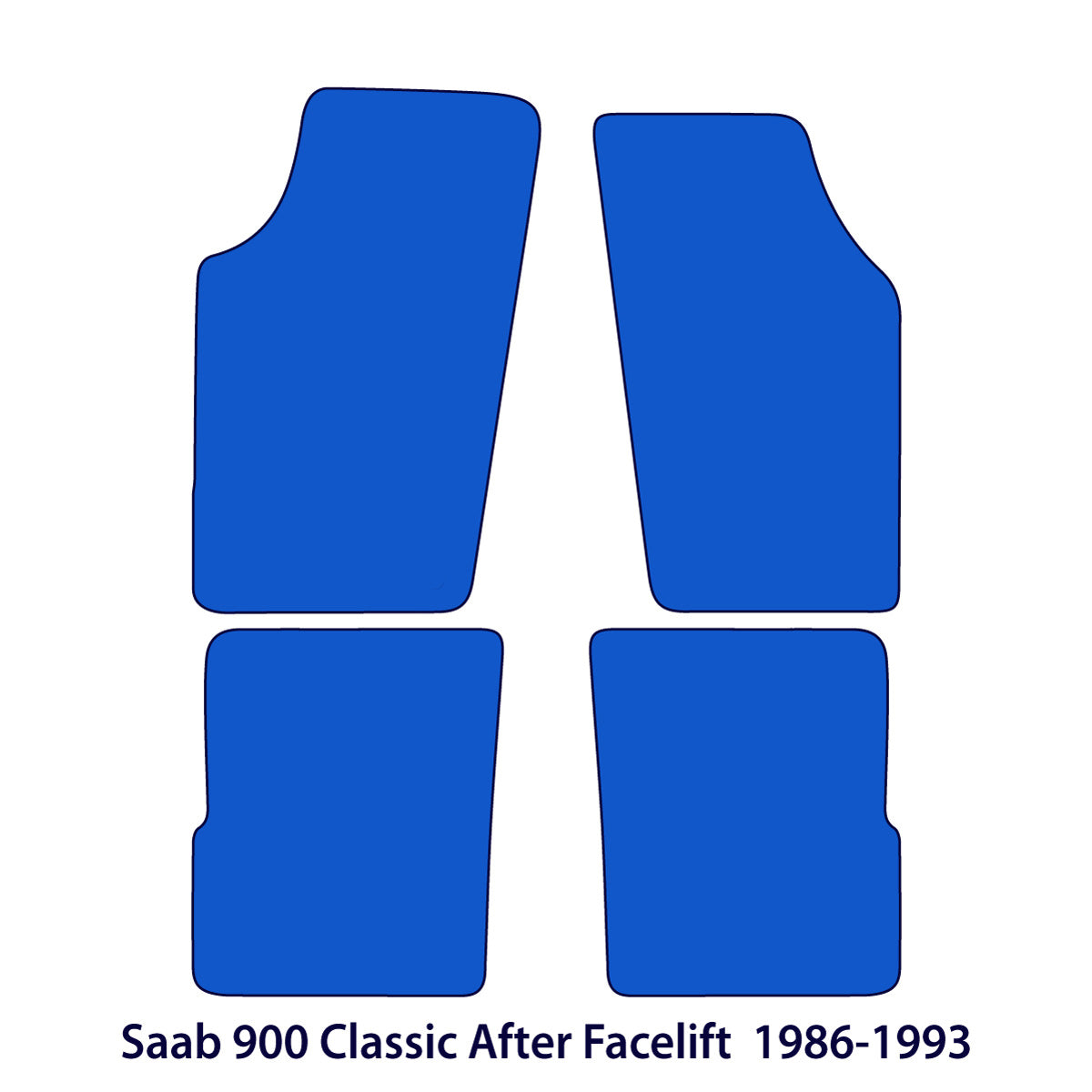 Saab 900 Velour Floor Mats 1986-1993 – Classic – After Facelift – Black