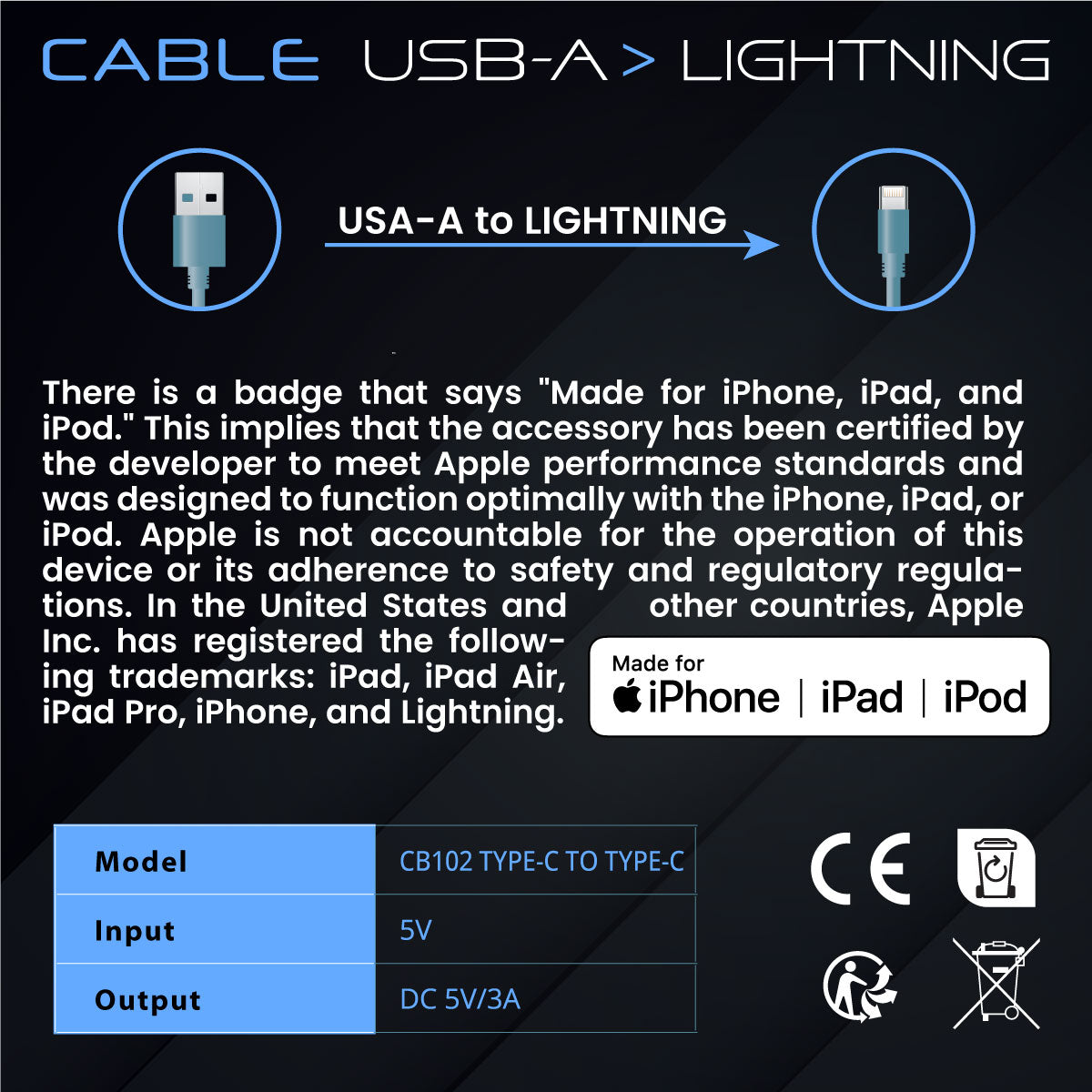 Gokana Silicone Cable | USB-A to Lightning | Charging &amp; Data