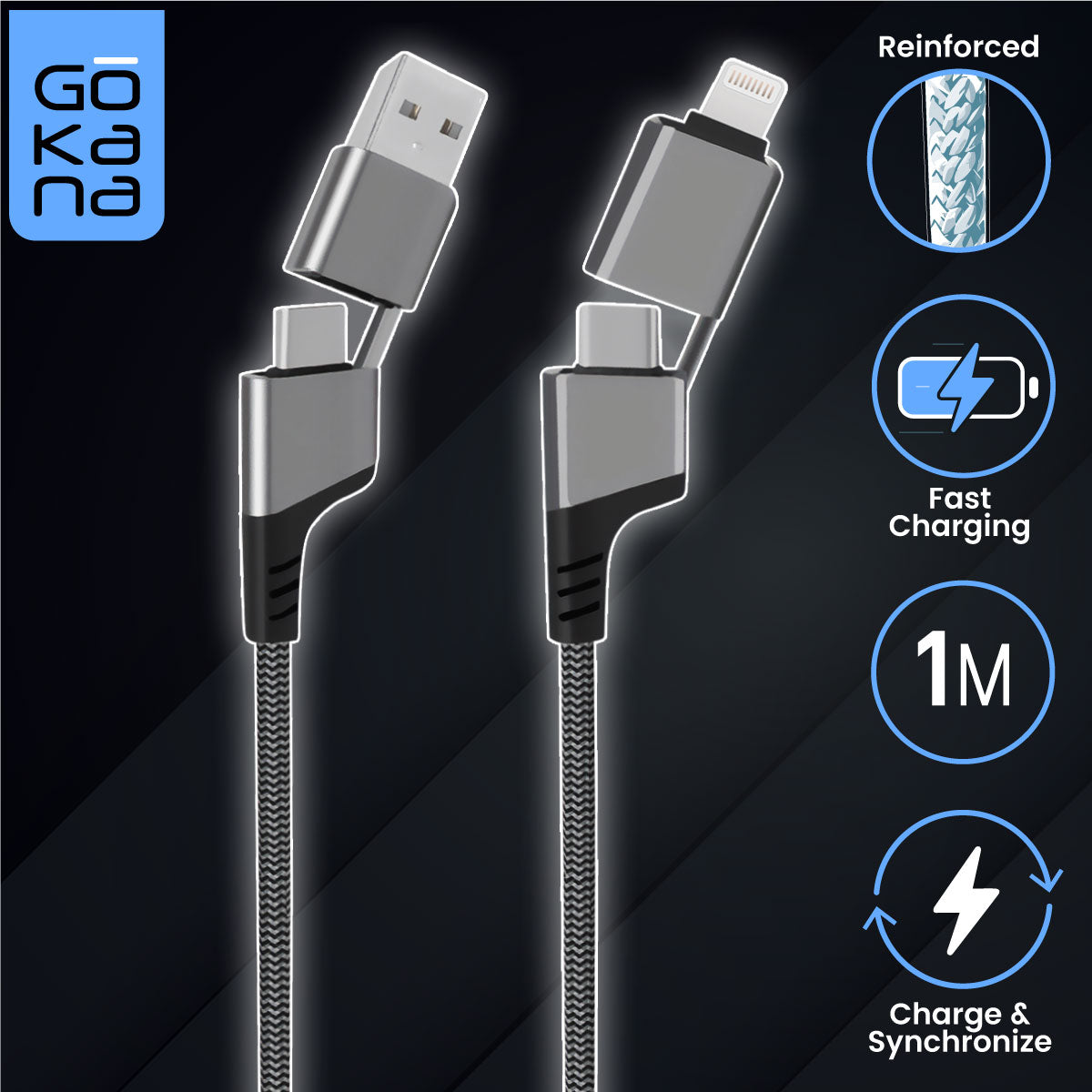 Gokana USB Cable | Charging &amp; Data | 4 in 1