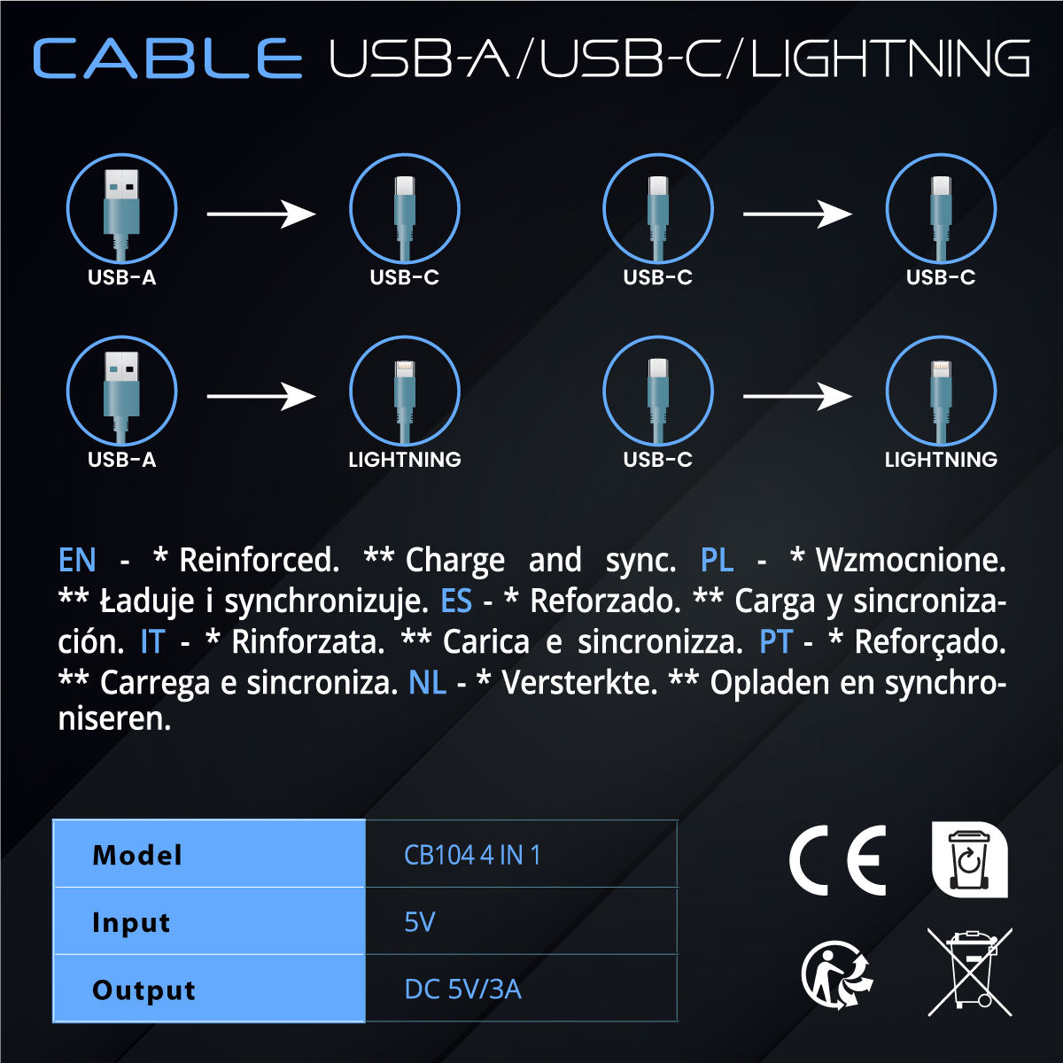 Gokana USB Cable | Charging &amp; Data | 4 in 1
