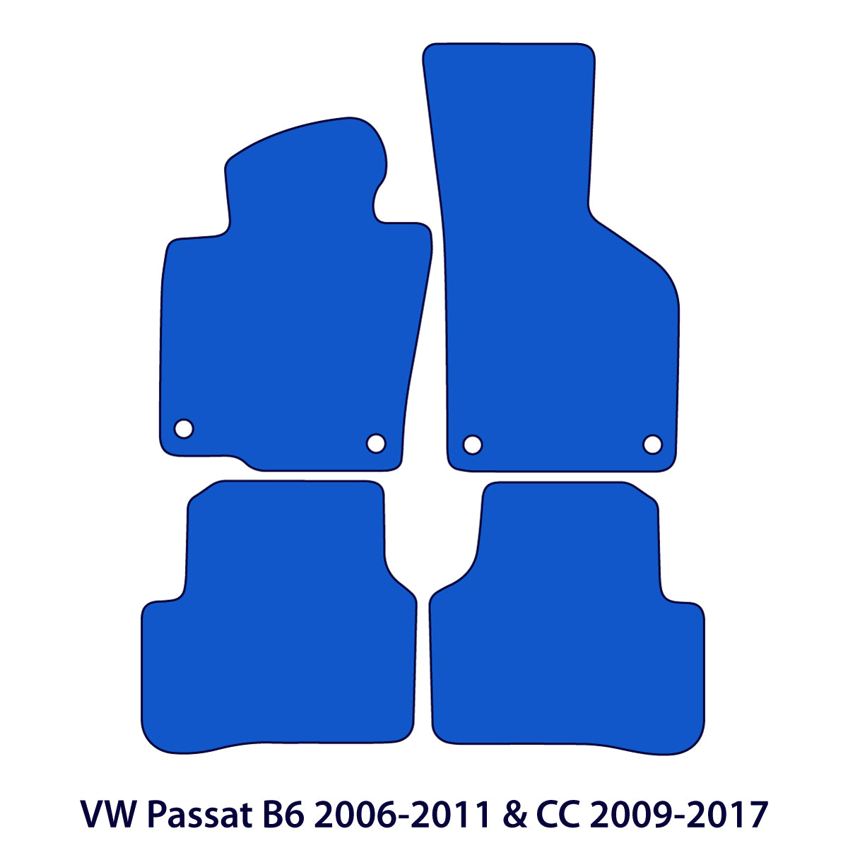 Volkswagen Passat 2006-2011 & CC 2009-2017 Velour Floor Mats – B6 – Black