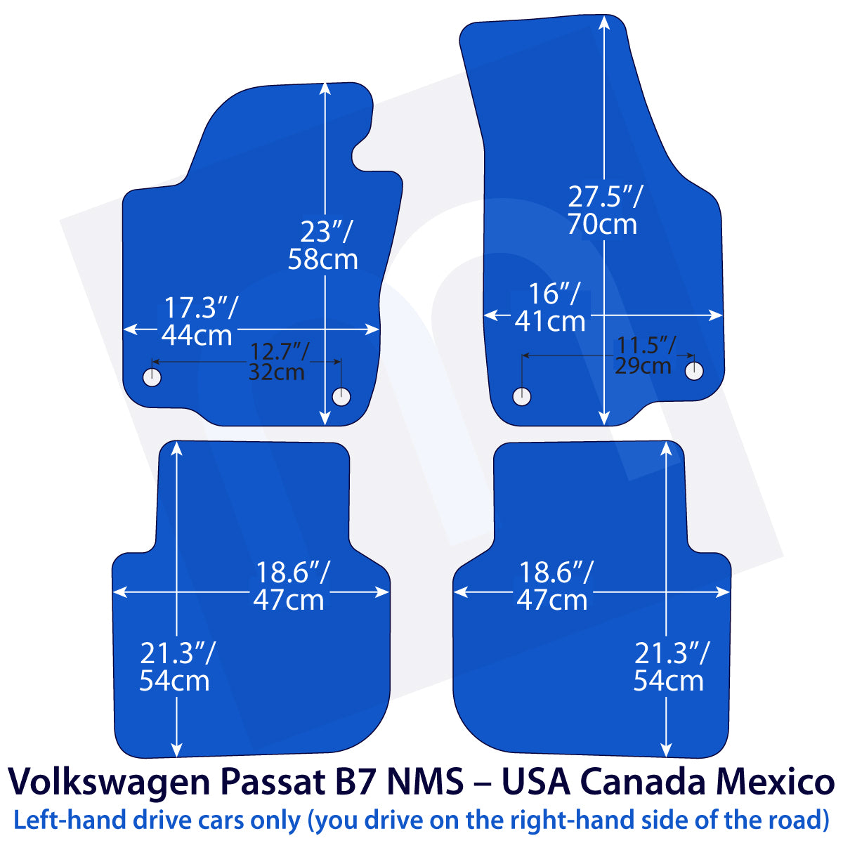 Volkswagen Passat Velour Floor Mats 2012-2019 – B7 NMS – USA Canada – Beige