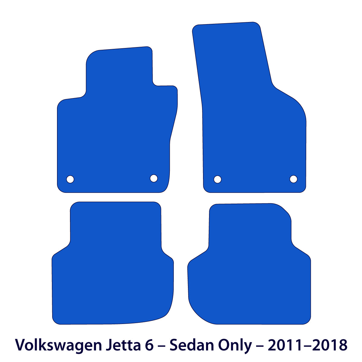 Volkswagen Jetta 6 Sedan Only Velour Floor Mats 2011–2018 – Black