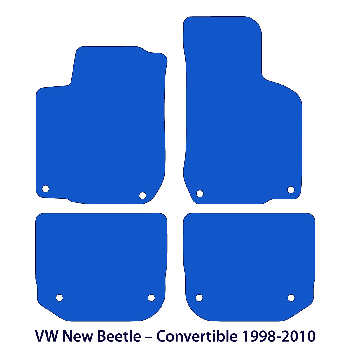 Volkswagen New Beetle Convertible Velour Floor Mats 1998-2010 – Black
