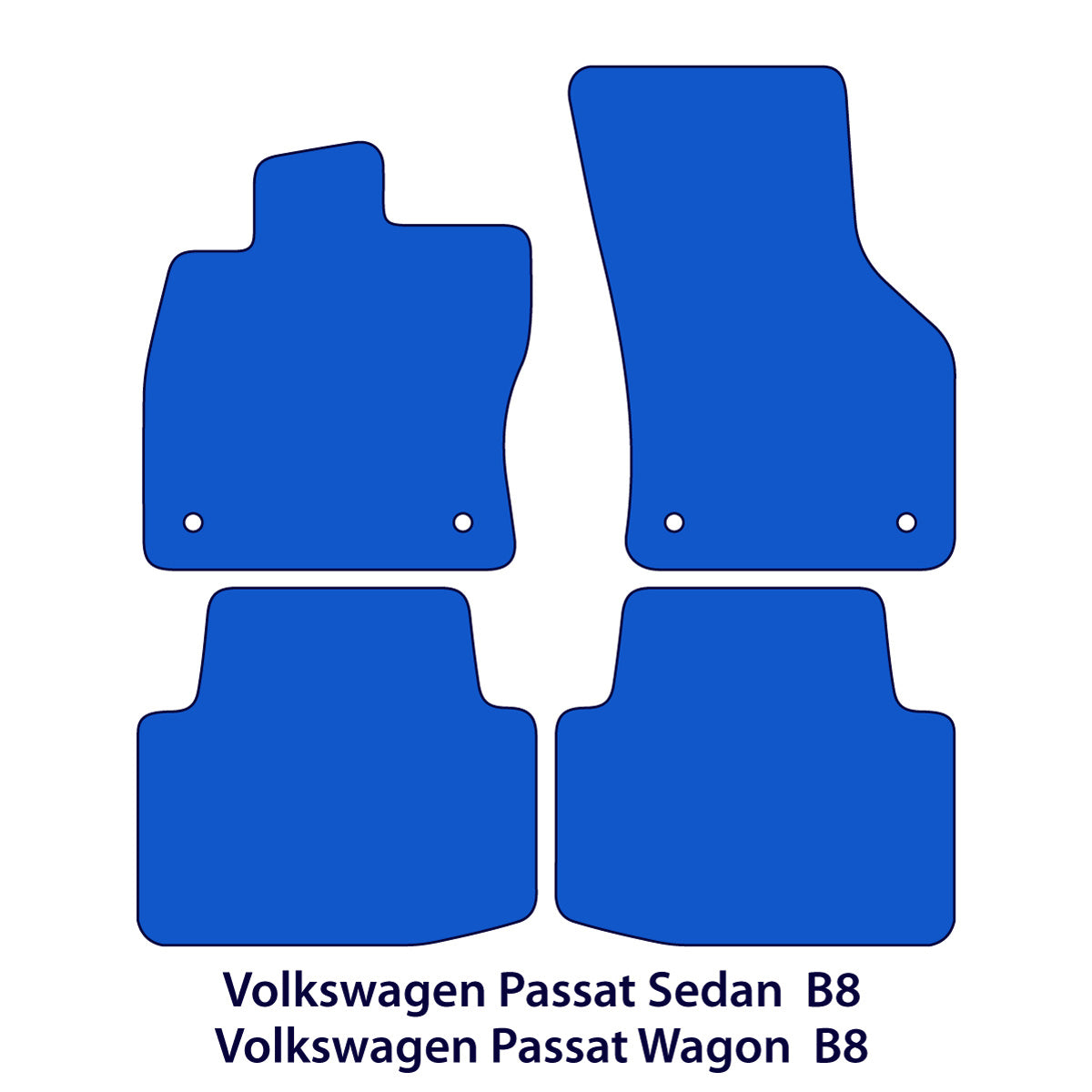 Volkswagen Passat Velour Floor Mats 2016–2021 – B8 – Black
