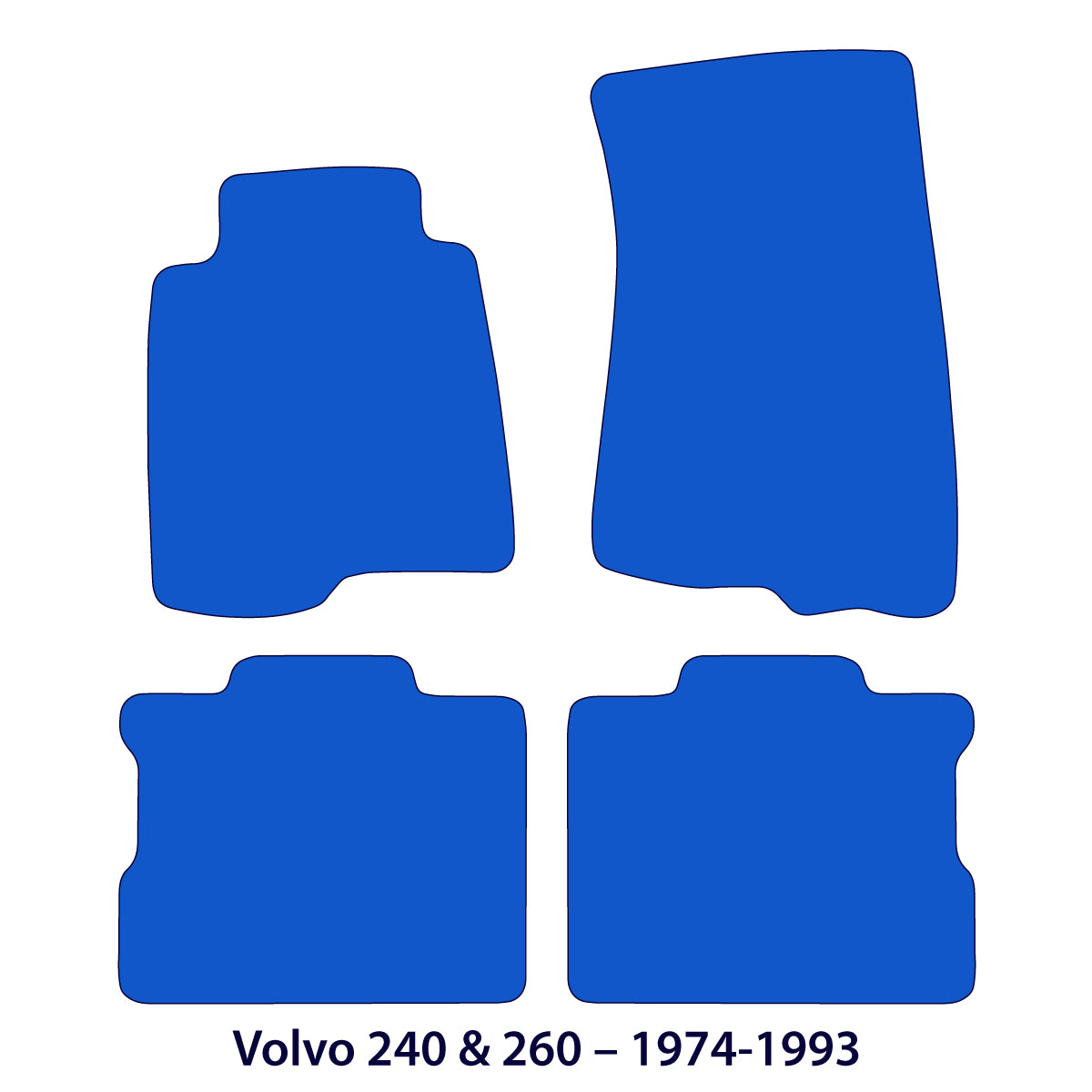 Volvo 240 260 Velour Floor Mats 1974-1993 – Black