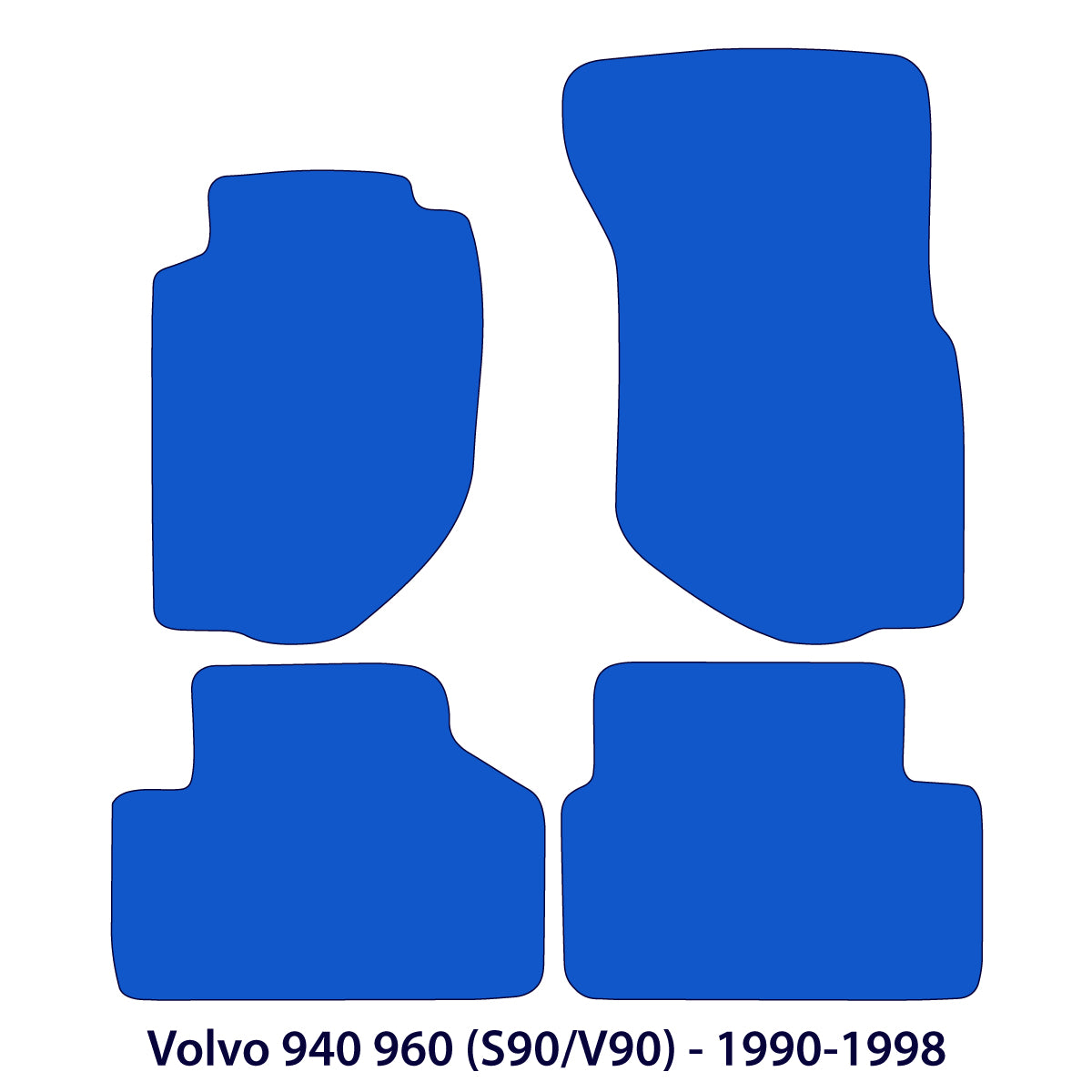Volvo 940 960 (S90/V90) Velour Floor Mats - 1990-1998 - Black