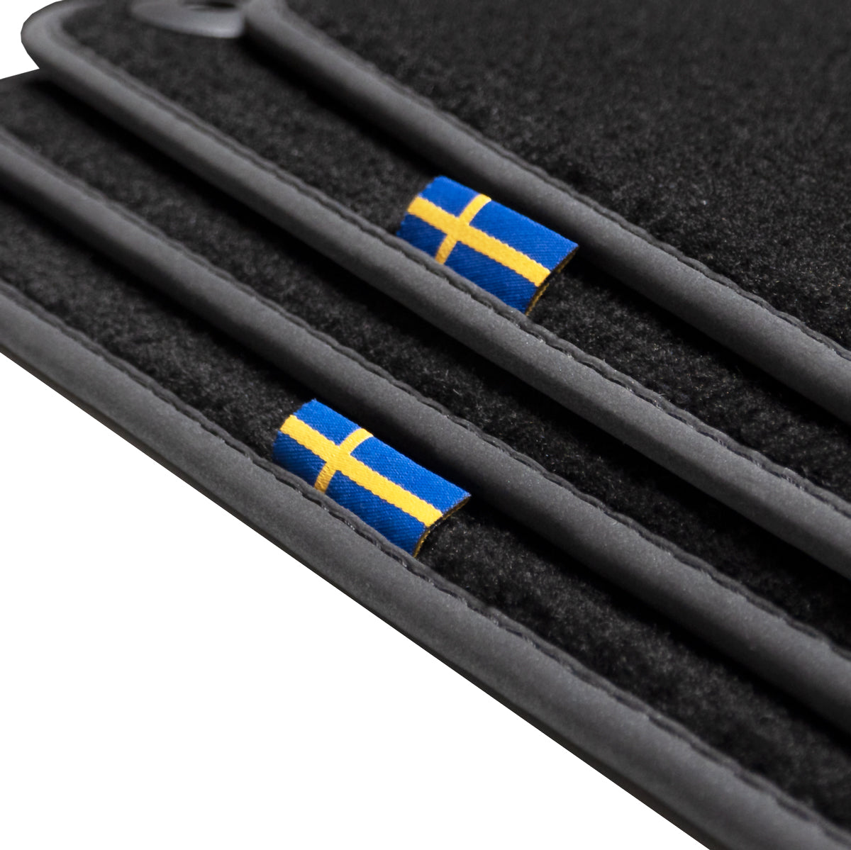 Volvo XC40 Electric Velour Floor Mats 2023-2025 – Clips in DR mat only – Flag Tag