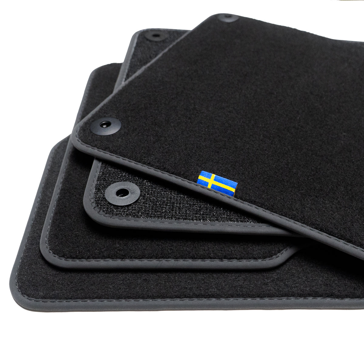 Volvo XC40 Electric Velour Floor Mats 2023-2025 – Clips in DR mat only – Flag Tag