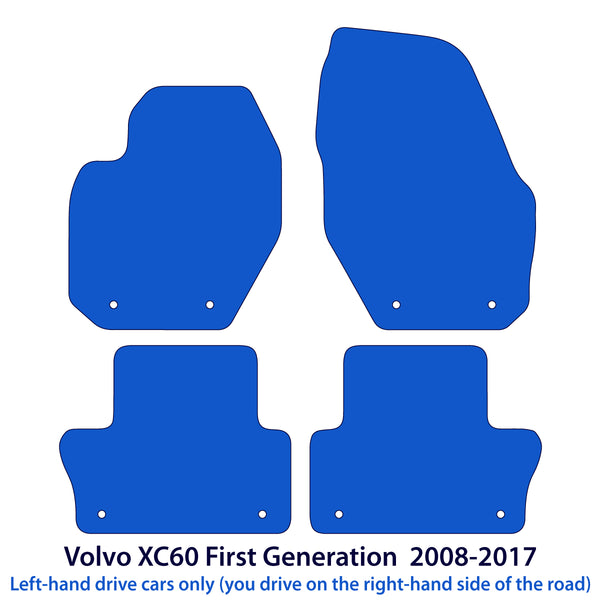 Volvo XC60 Velour Floor Mats 2008-2017 – Flag Logo