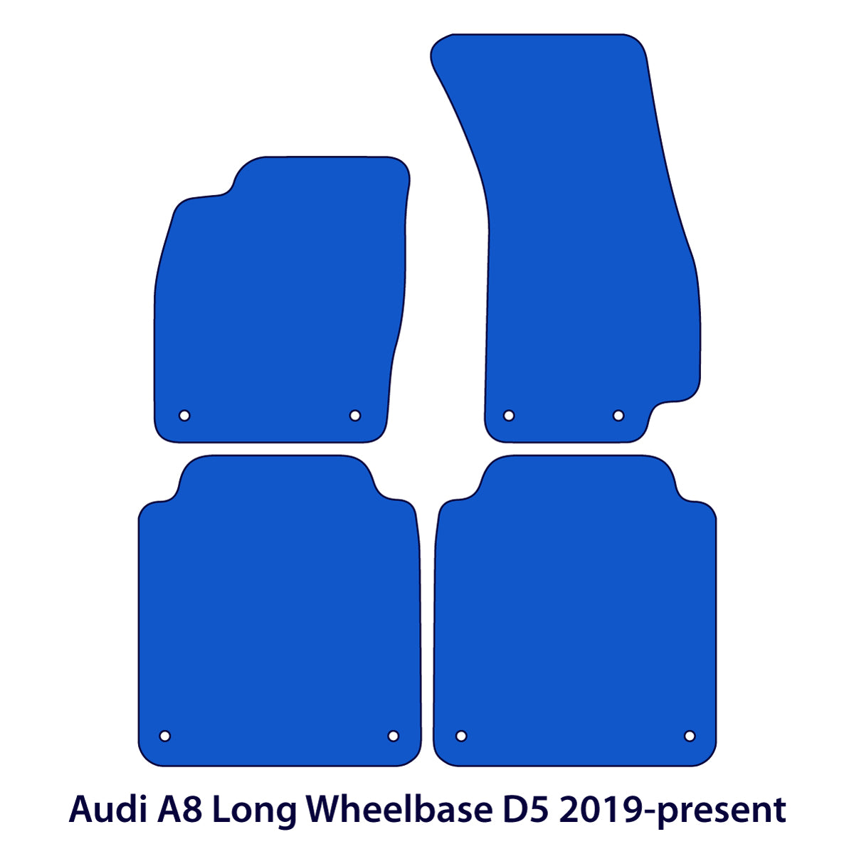 Audi A8/S8 Long Wheelbase Velour Floor Mats 2019-2025 – D5 – Black