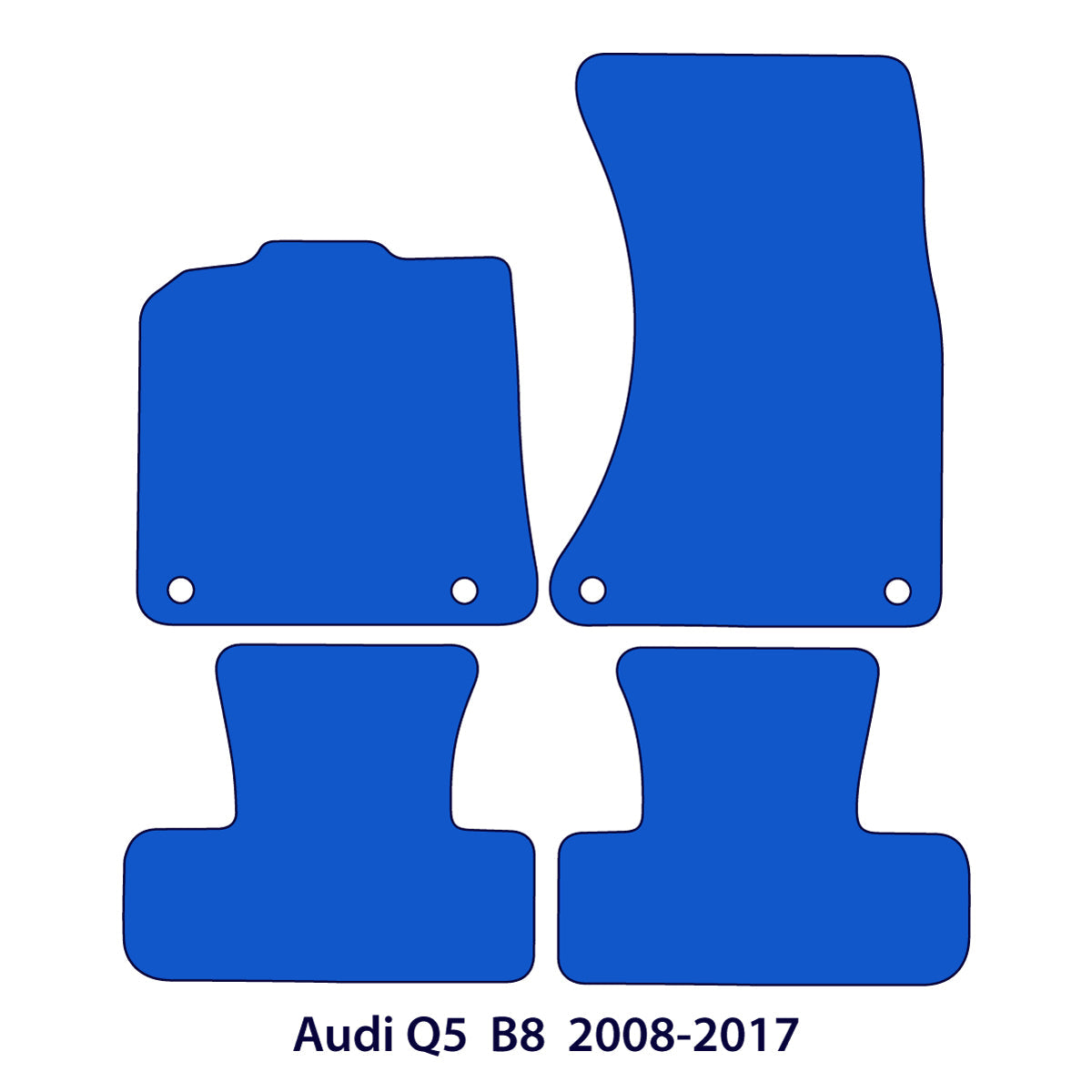 Audi Q5 Velour Floor Mats 2008–2017 – 8R – Red Stitching