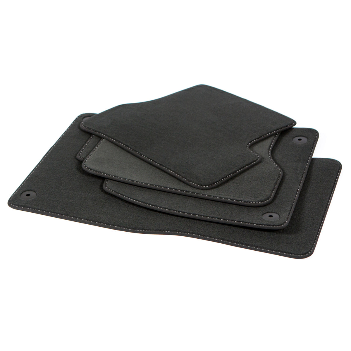 Audi Q7 Velour Floor Mats 2007-2015 – 4L – Silver Stitching