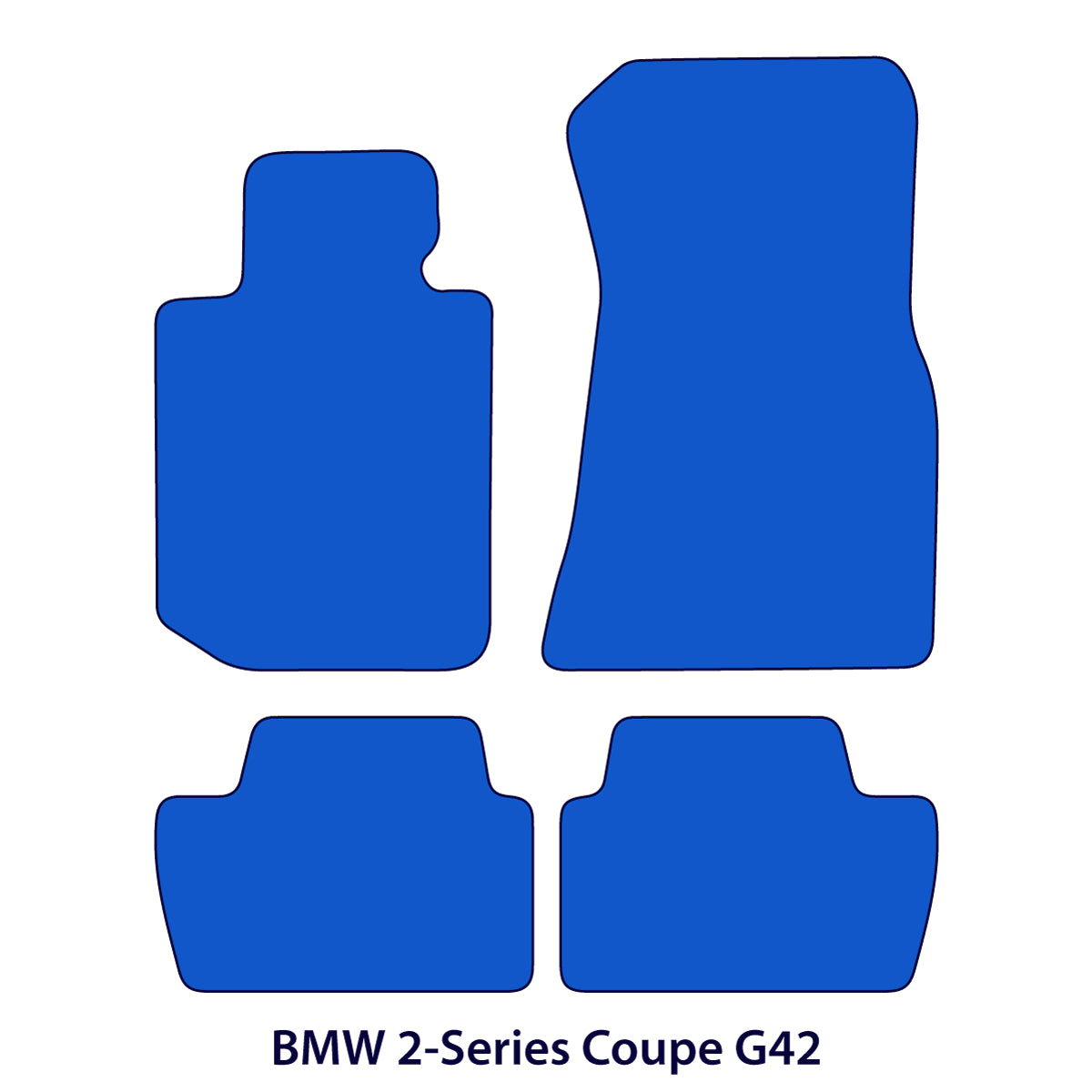 BMW 2-Series Coupé Velour Floor Mats 2022-2026 – G42, G87 – M Stitching