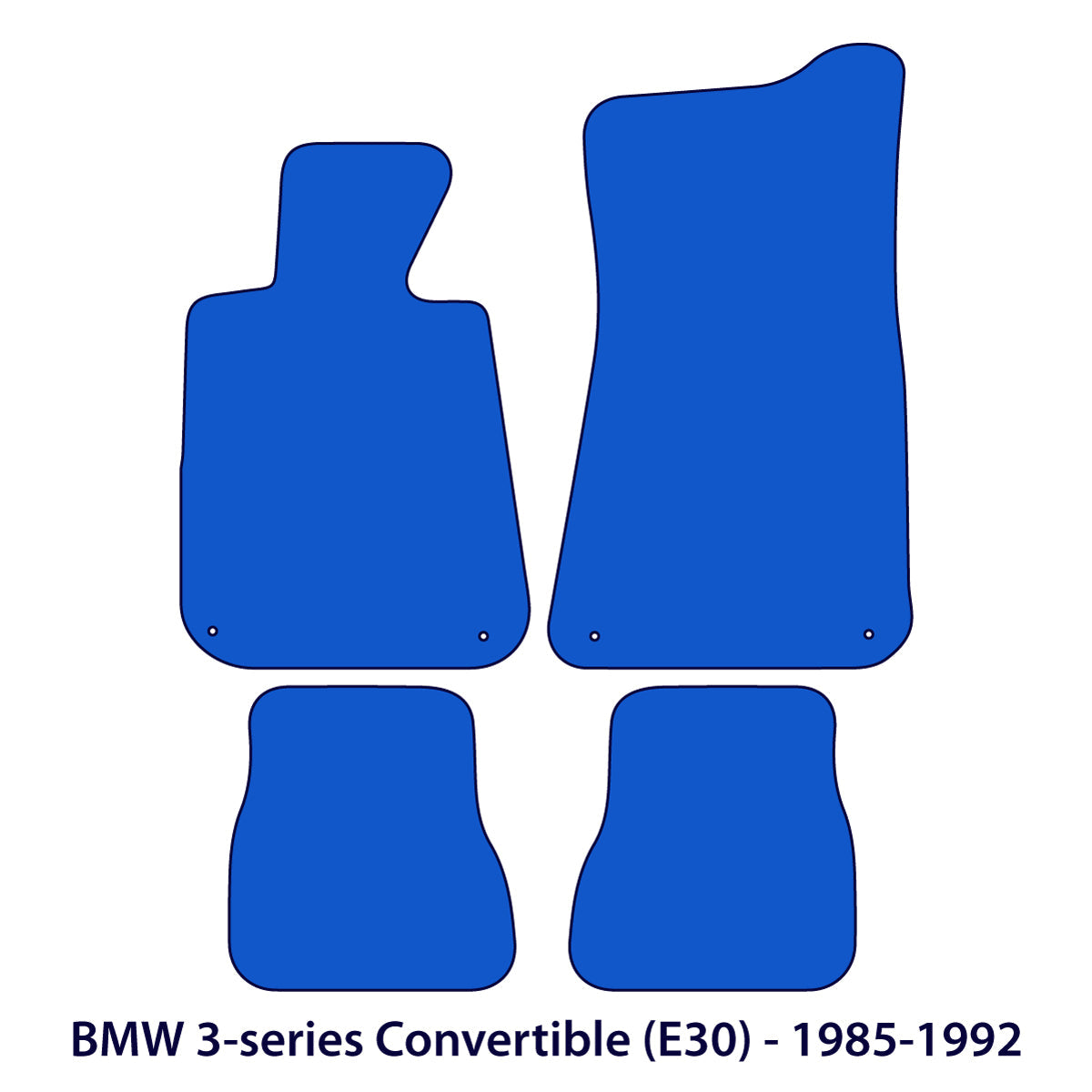 BMW 3-Series Convertible Velour Floor Mats 1987-1993 – E30 – 3 Logo
