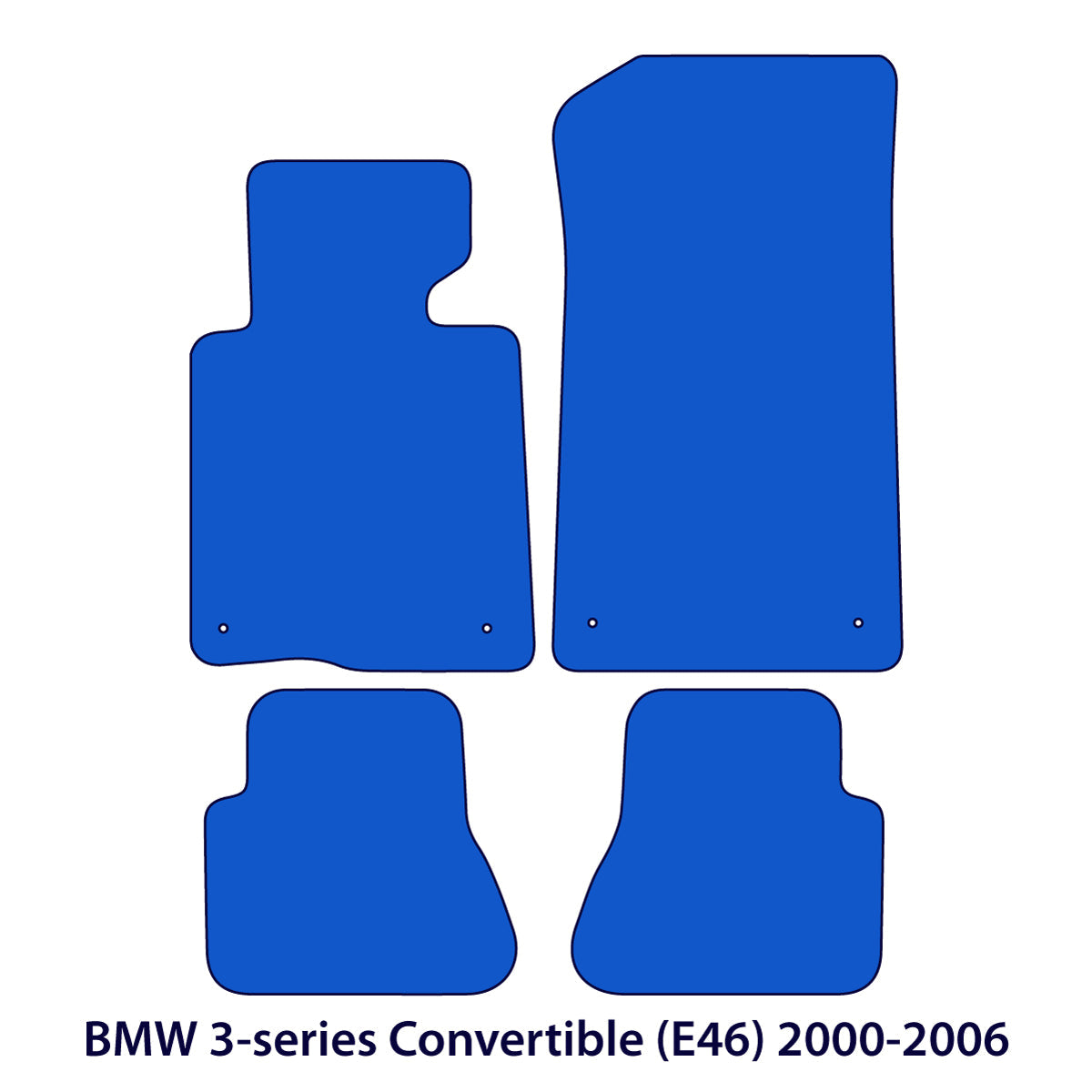 BMW 3-Series Velour Floor Mats - Convertible E46 - 3 Logo