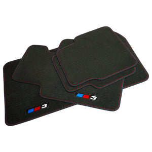 Lengenfelder Black Rubber Bow Panel Floor Mats For BMW 3 Series E46 Convertible - Made In Germany