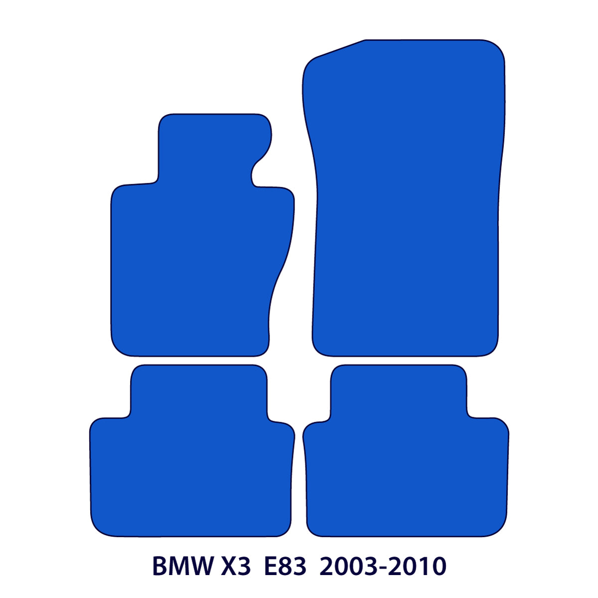 BMW X3 Velour Floor Mats 2003-2010 – E83 – M Stitching
