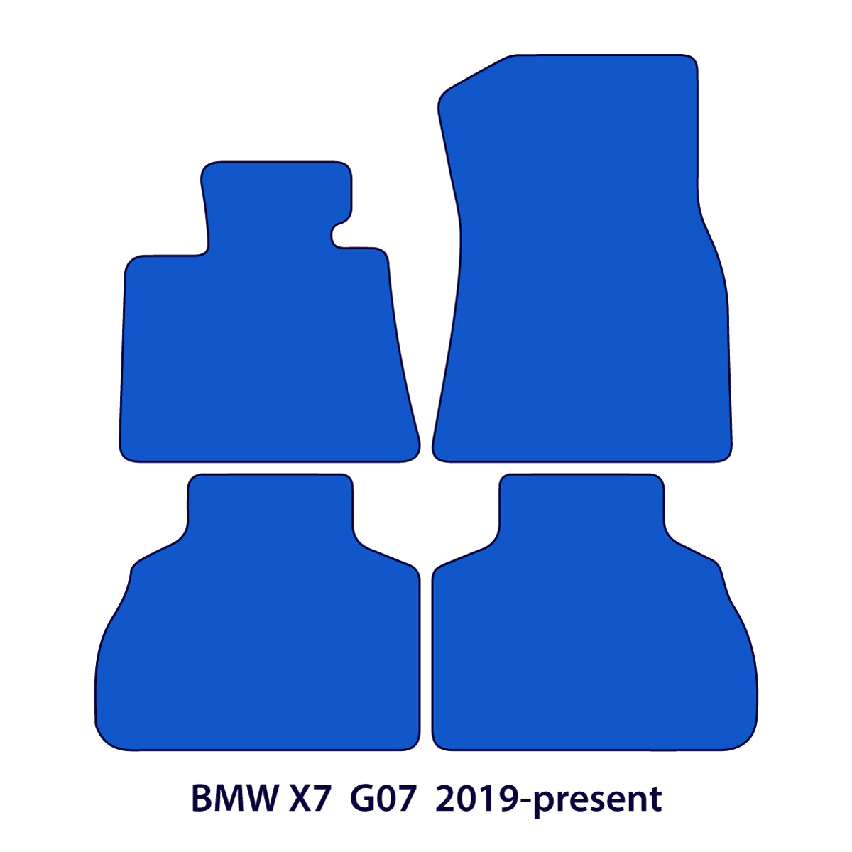 BMW X7 Velour Floor Mats 2019-2026 – G07 – M Stitching