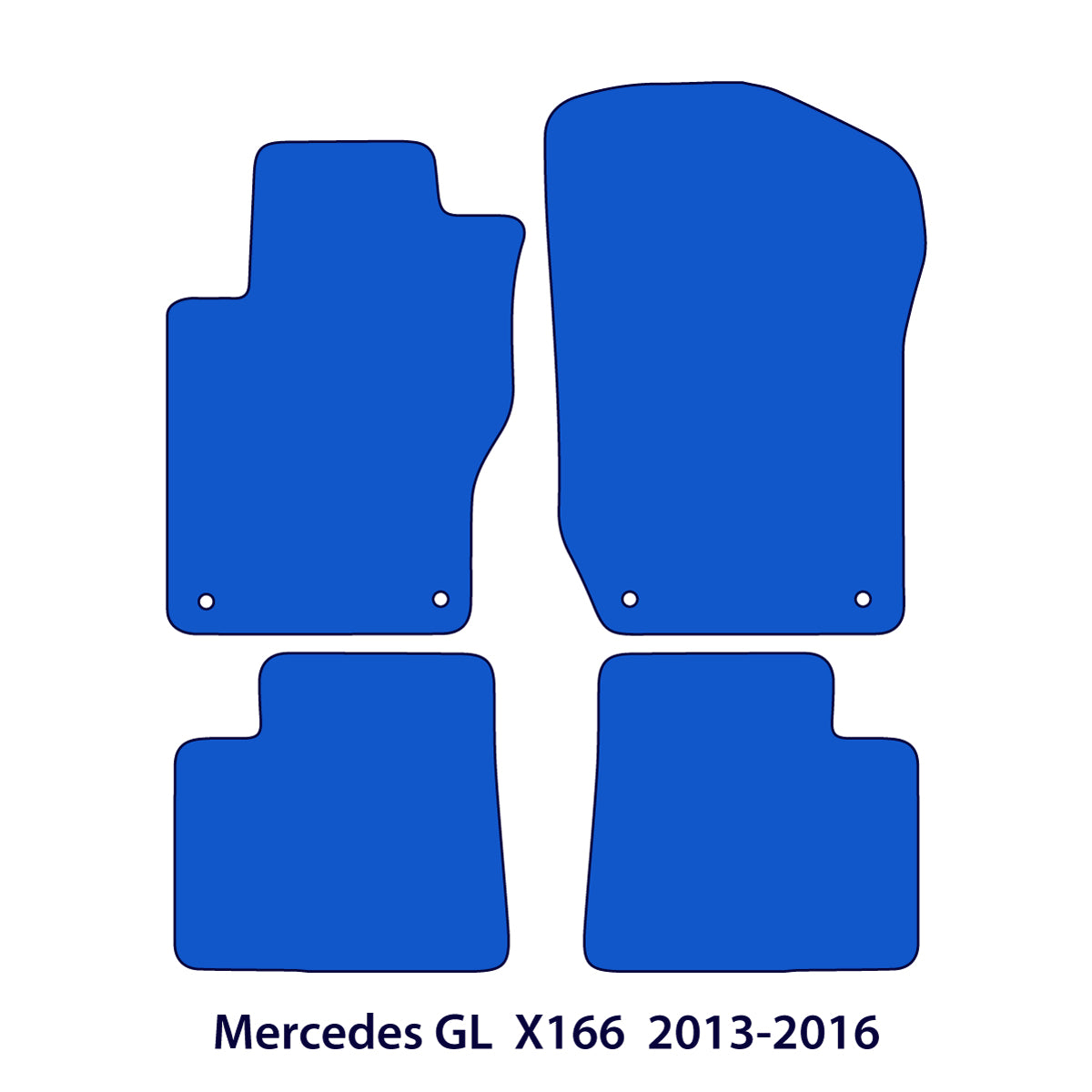 Mercedes GL Velour Floor Mats 2013-2016 – X166 – Black