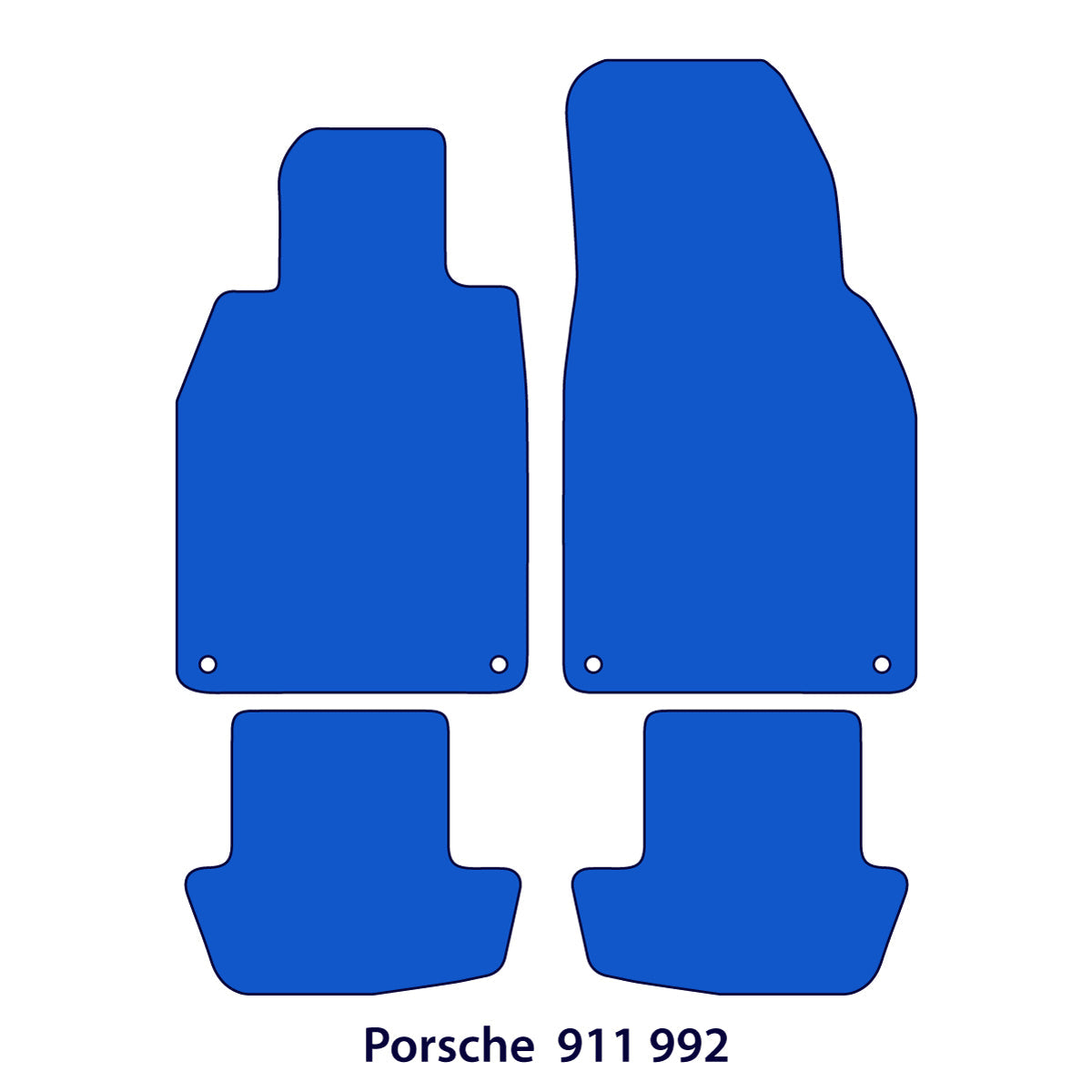 Porsche 911 Velour Floor Mats - 992 Coupe, Convertible, Targa & Speeds