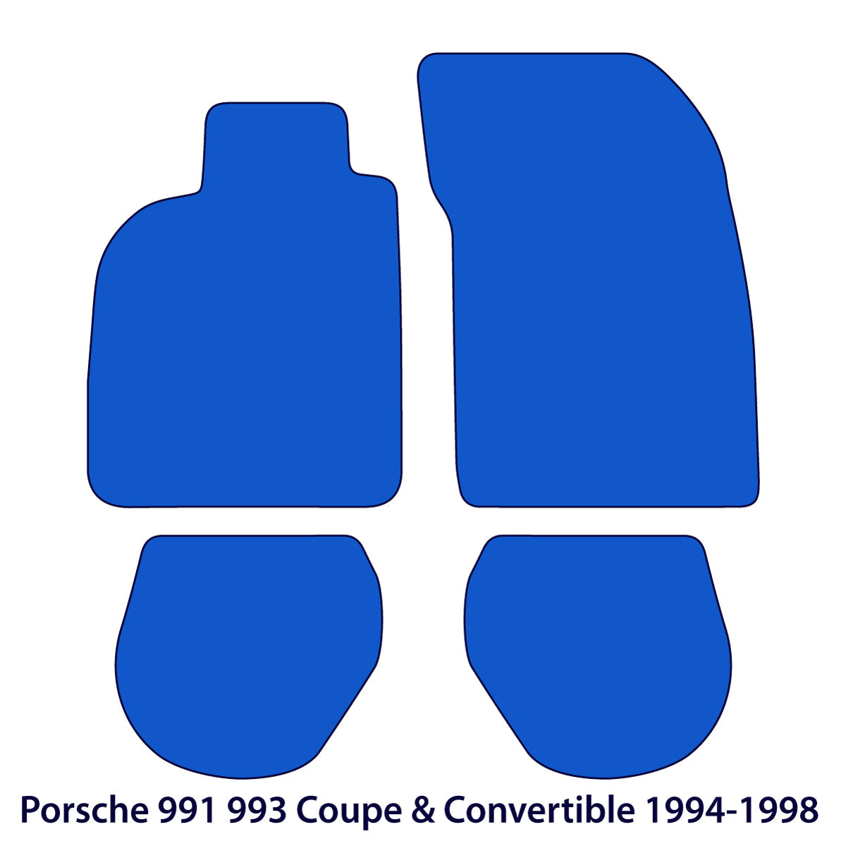 Porsche 911 Coupe &amp; Convertible Velour Floor Mats 1994-1998 – 993 – Black