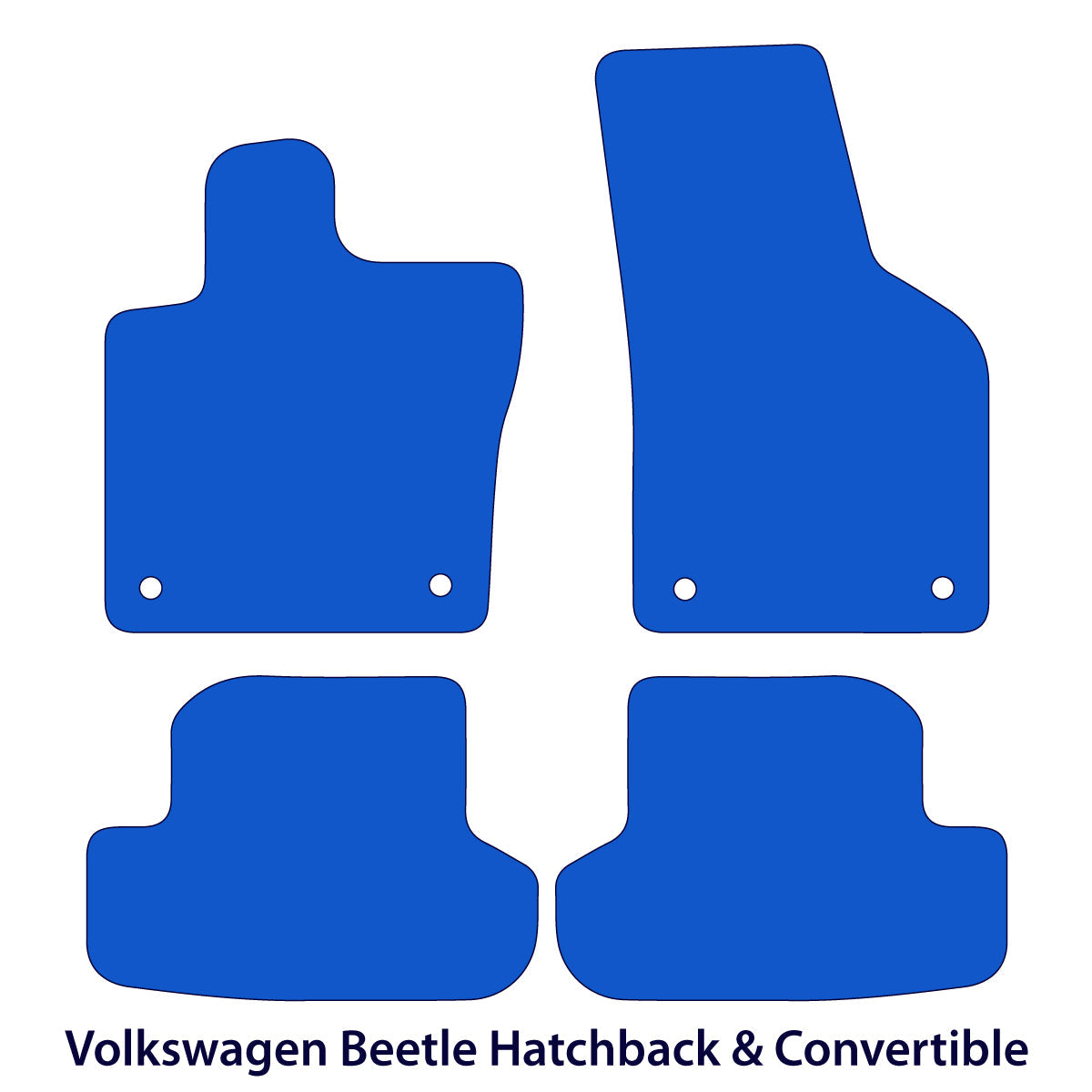 Volkswagen Beetle Velour Floor Mats 2011-2025 – Black