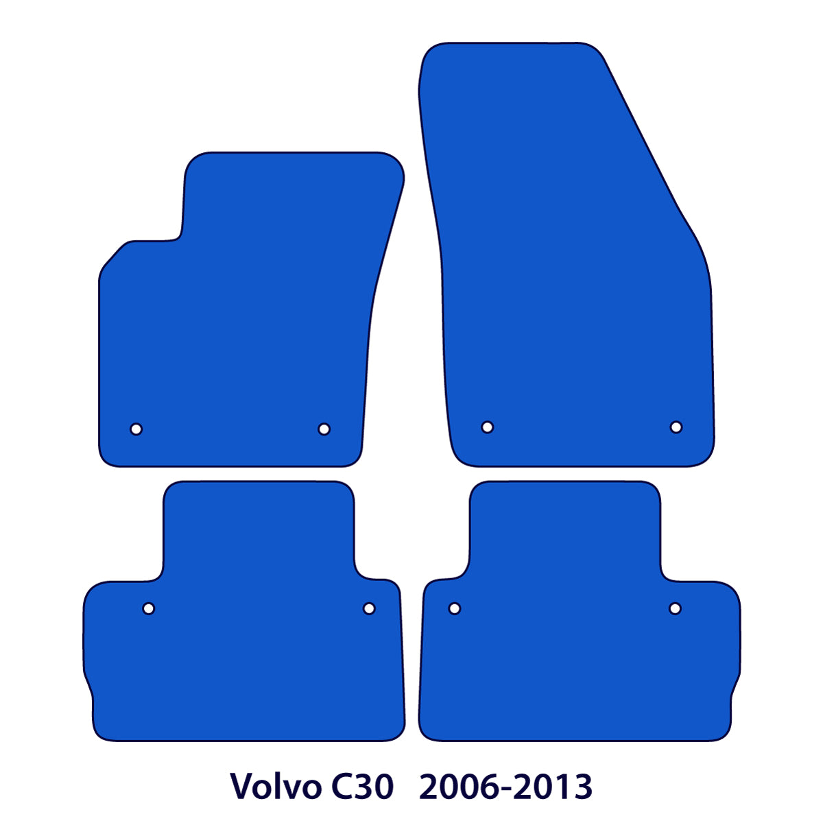 Volvo C30 Velour Floor Mats 2006-2013 – Flag Logo