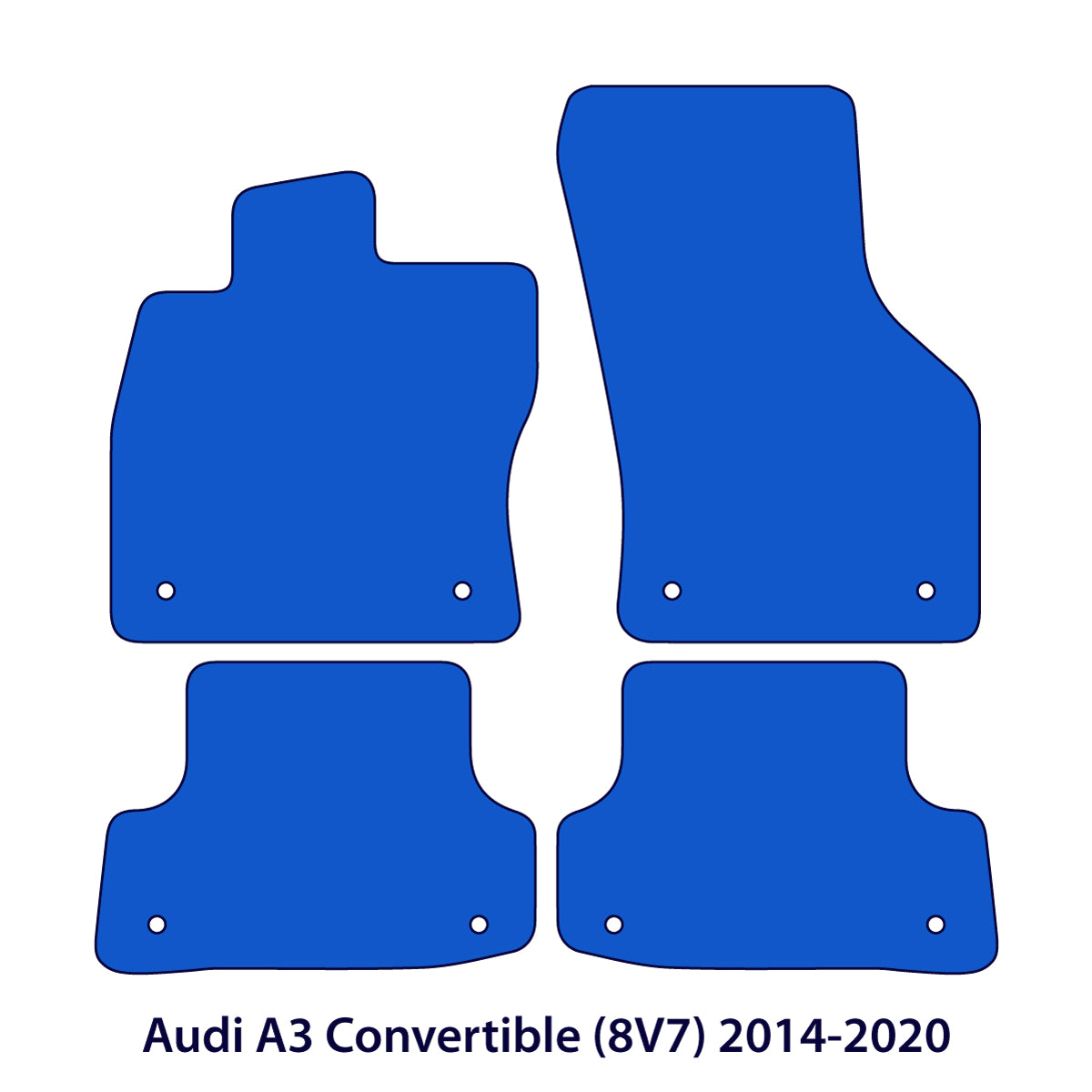 Audi A3 Convertible Velour Floor Mats 2014-2020 – 8V7 – Red Edging