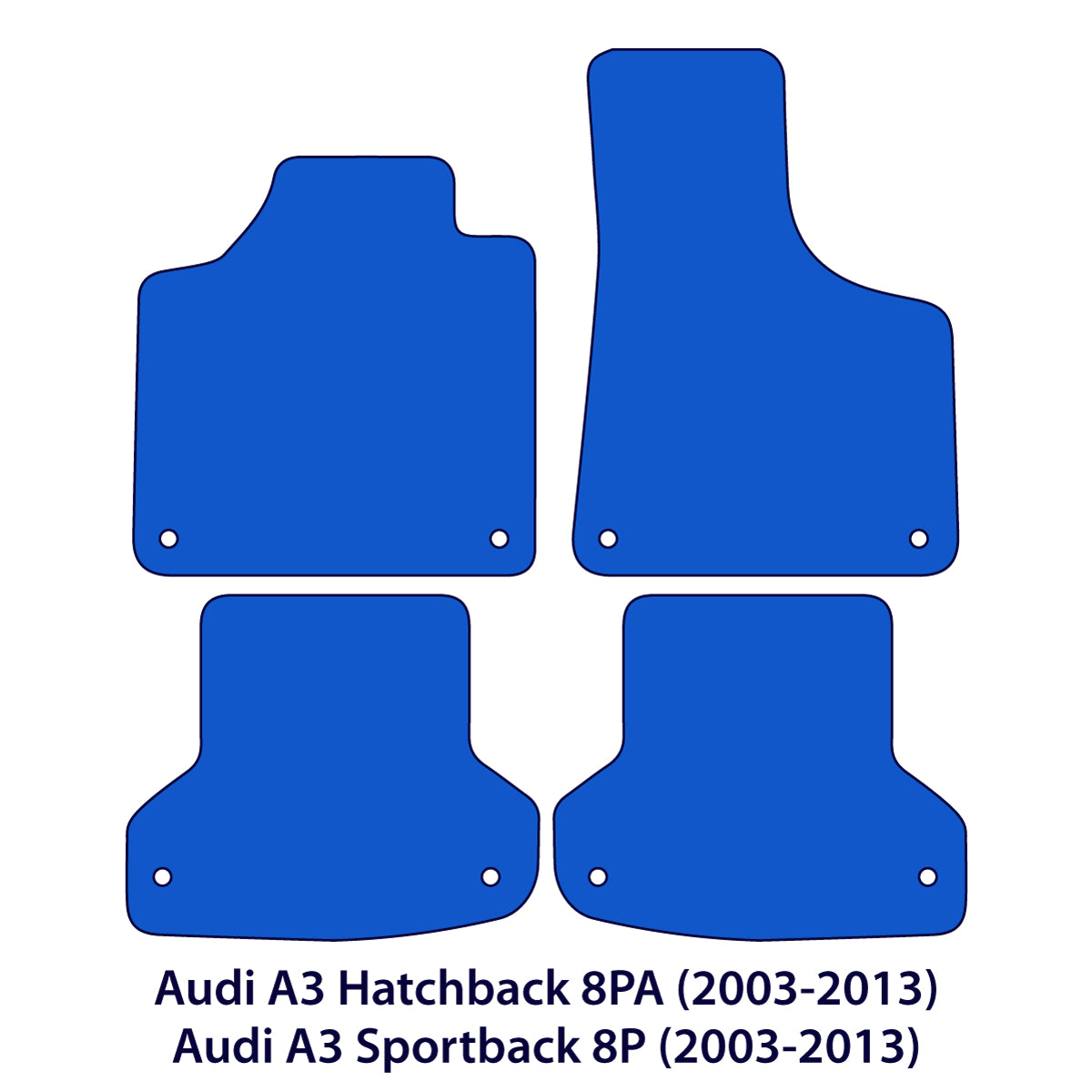 Matwise car floor mats for Audi A3 & S3 - Hatchback & Sportback 8P & 8PA - Black
