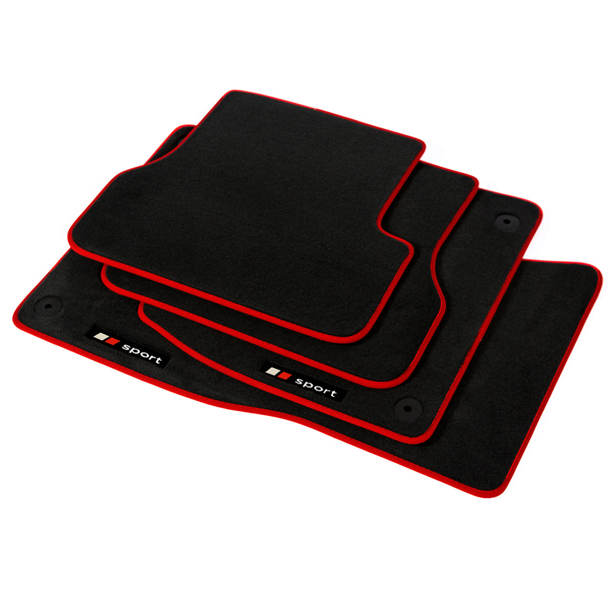 Audi A4 &amp; S4 Convertible Velour Floor Mats 2002-2009 – B6 &amp; B7 – Red Sport