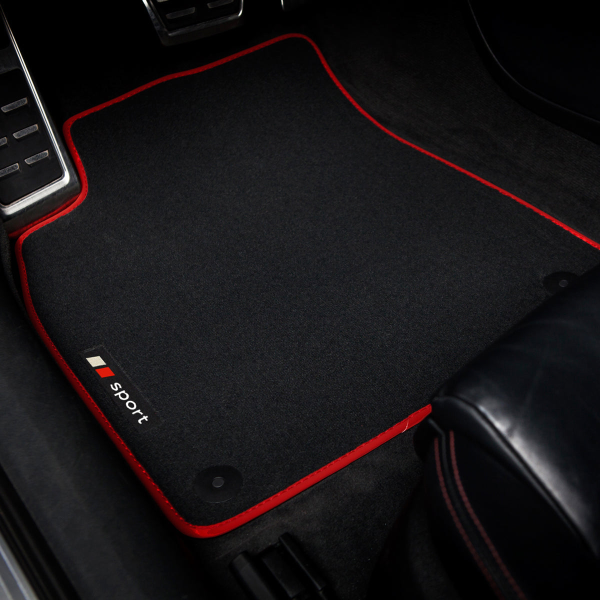 Audi A4 &amp; S4 Convertible Velour Floor Mats 2002-2009 – B6 &amp; B7 – Red Sport