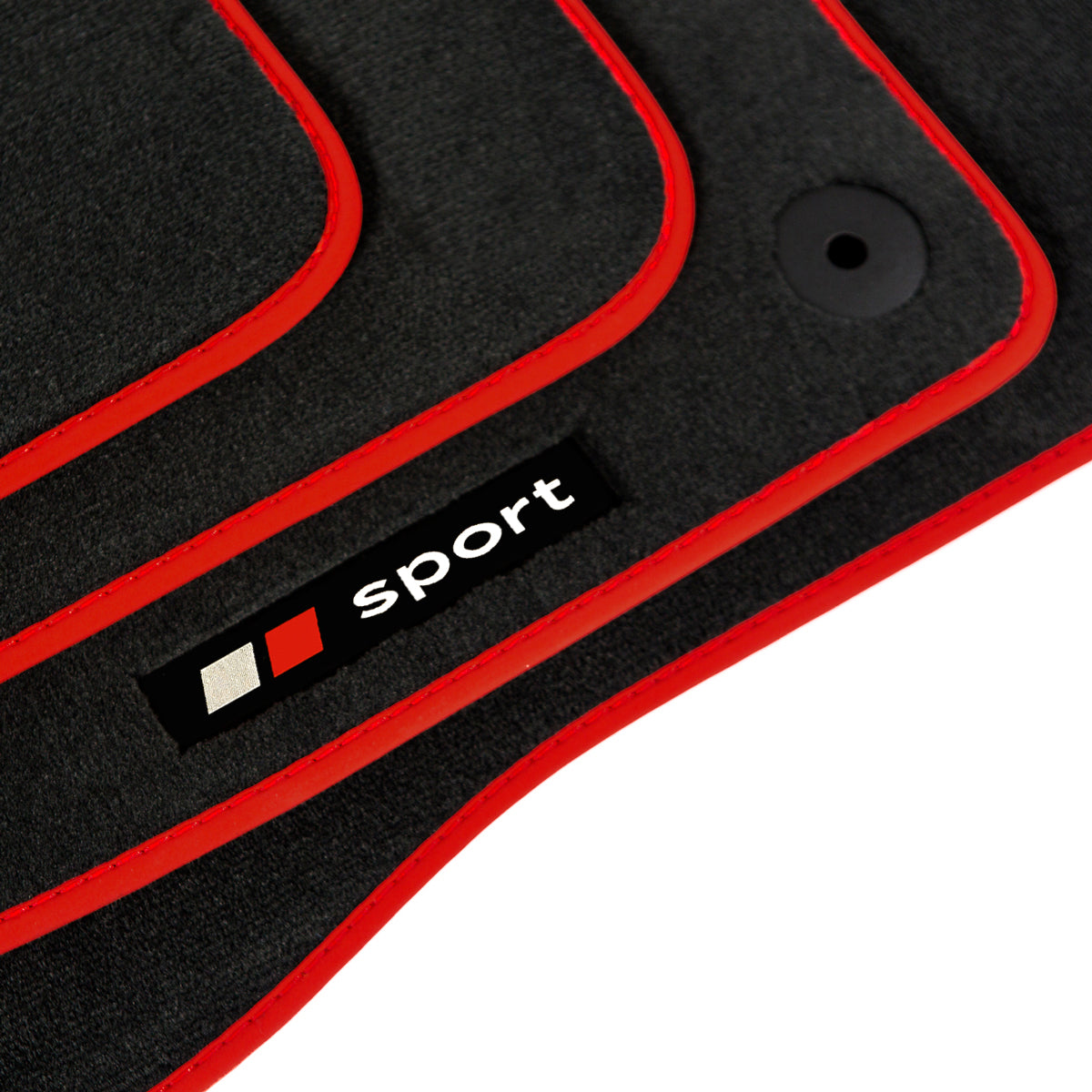 Audi A4 &amp; S4 Convertible Velour Floor Mats 2002-2009 – B6 &amp; B7 – Red Sport