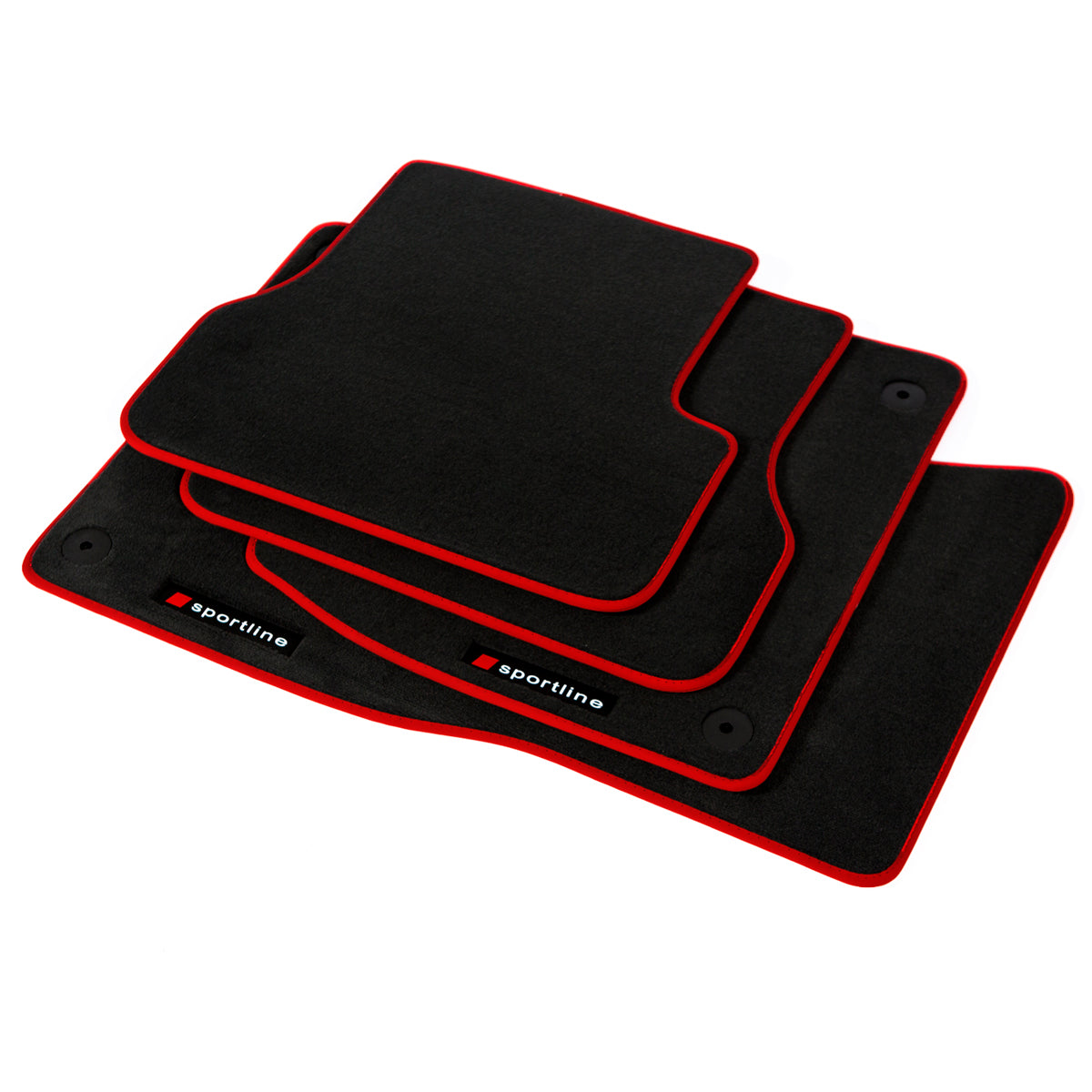 Audi A4 Velour Floor Mats 1999-2001 – Sedan &amp; Wagon B5 – Red Sportline