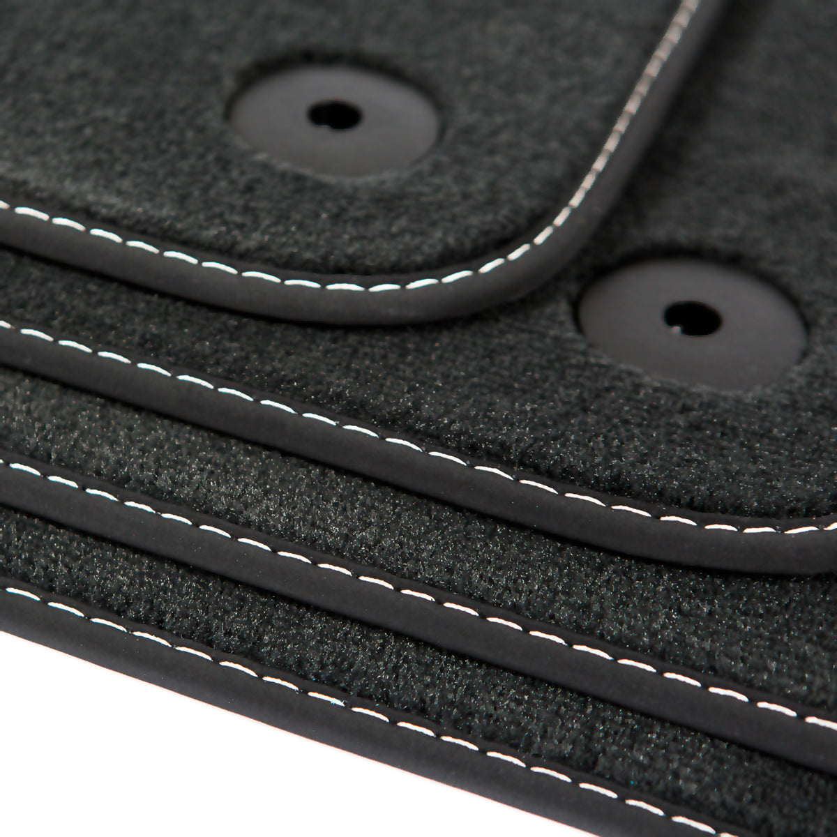 Audi A4 &amp; S4 Velour Floor Mats 2009-2016 – B8 – Silver Stitching