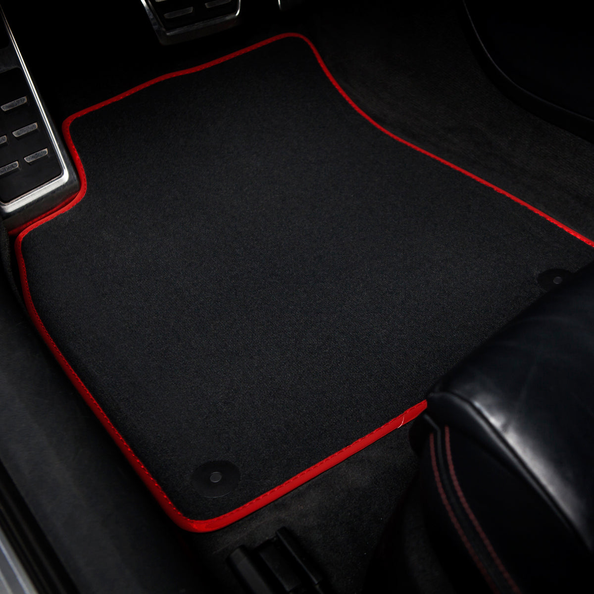 Audi A4 &amp; S4 Velour Floor Mats 2017-2025 – B9 – Red Edging