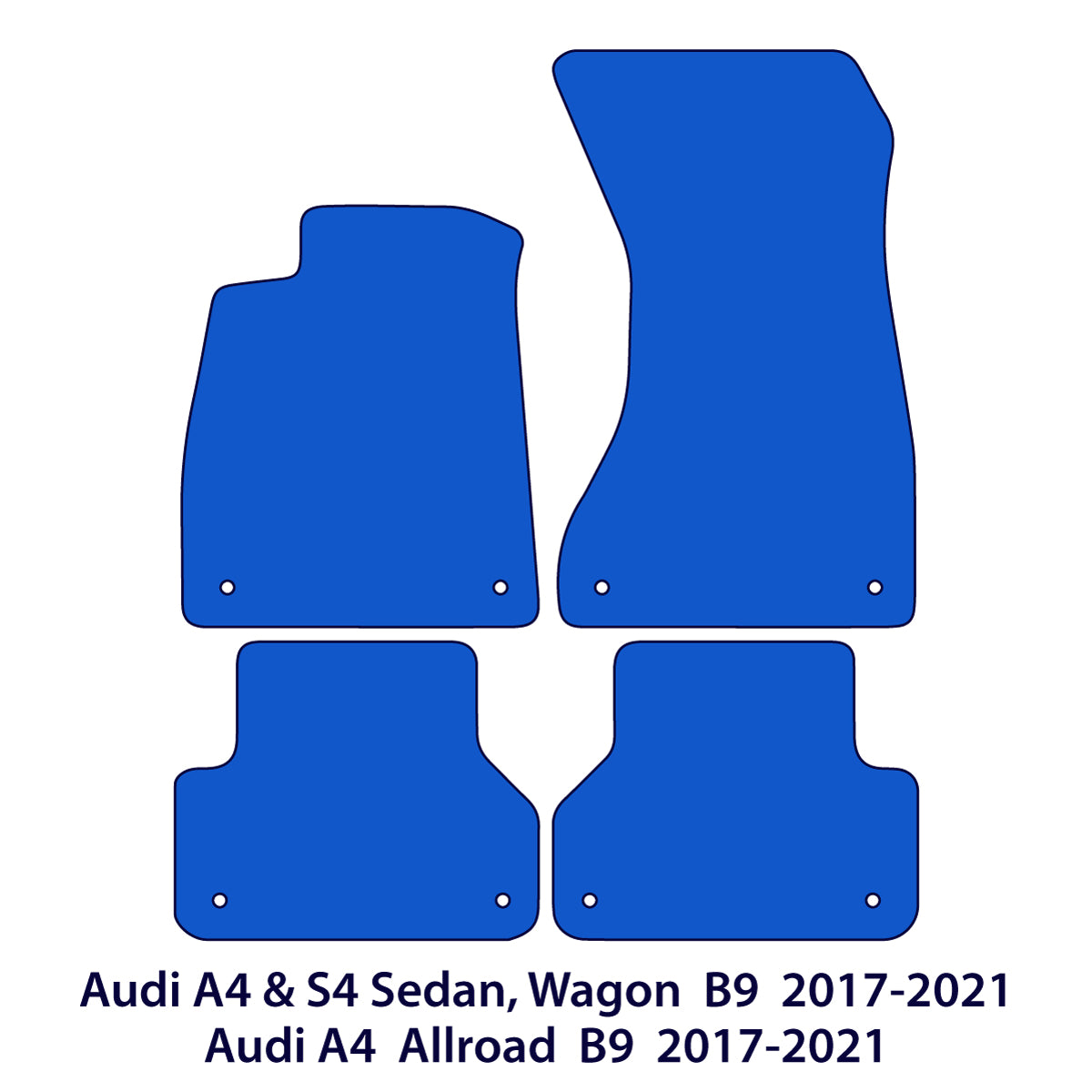 Audi A4 & S4 Velour Floor Mats – B9 – Red Sportline